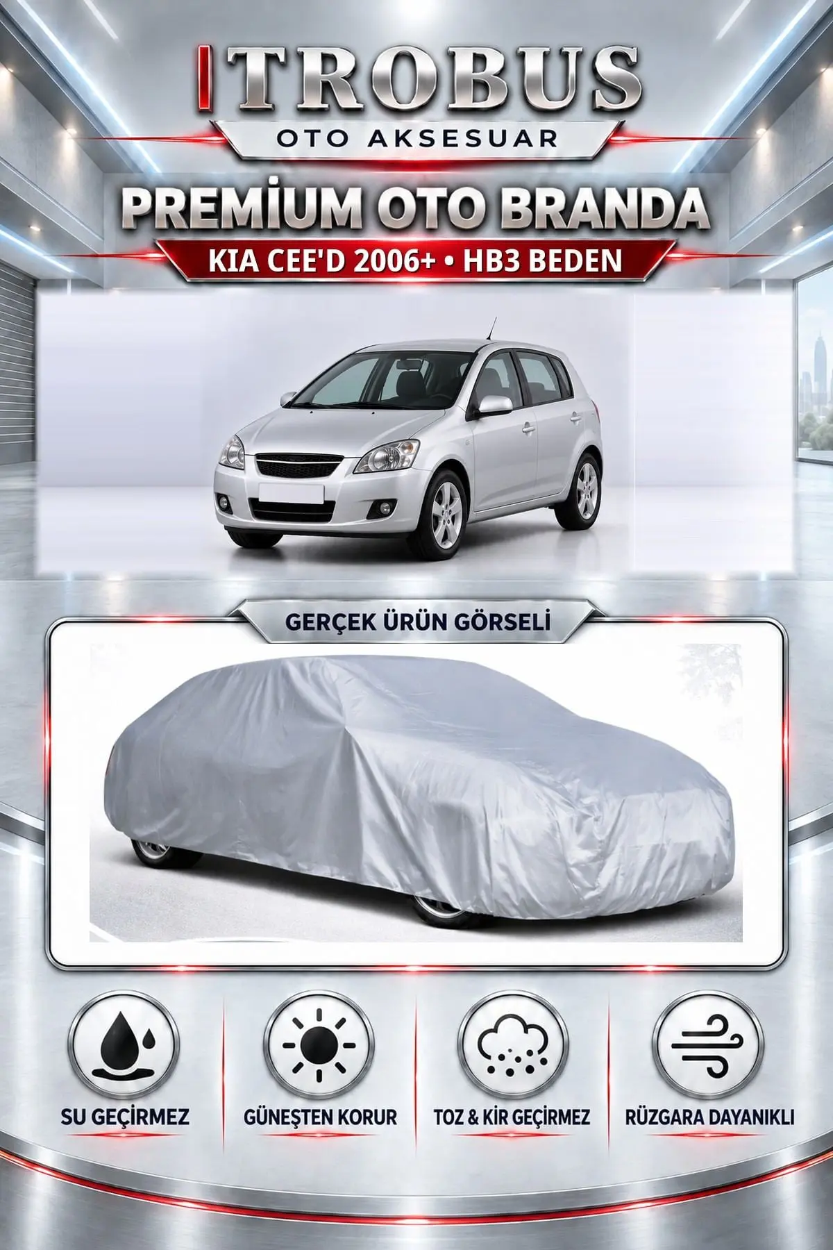KIA Cee'd 2006 ve Sonrası Uyumlu Premium Oto Branda – HB3 Beden