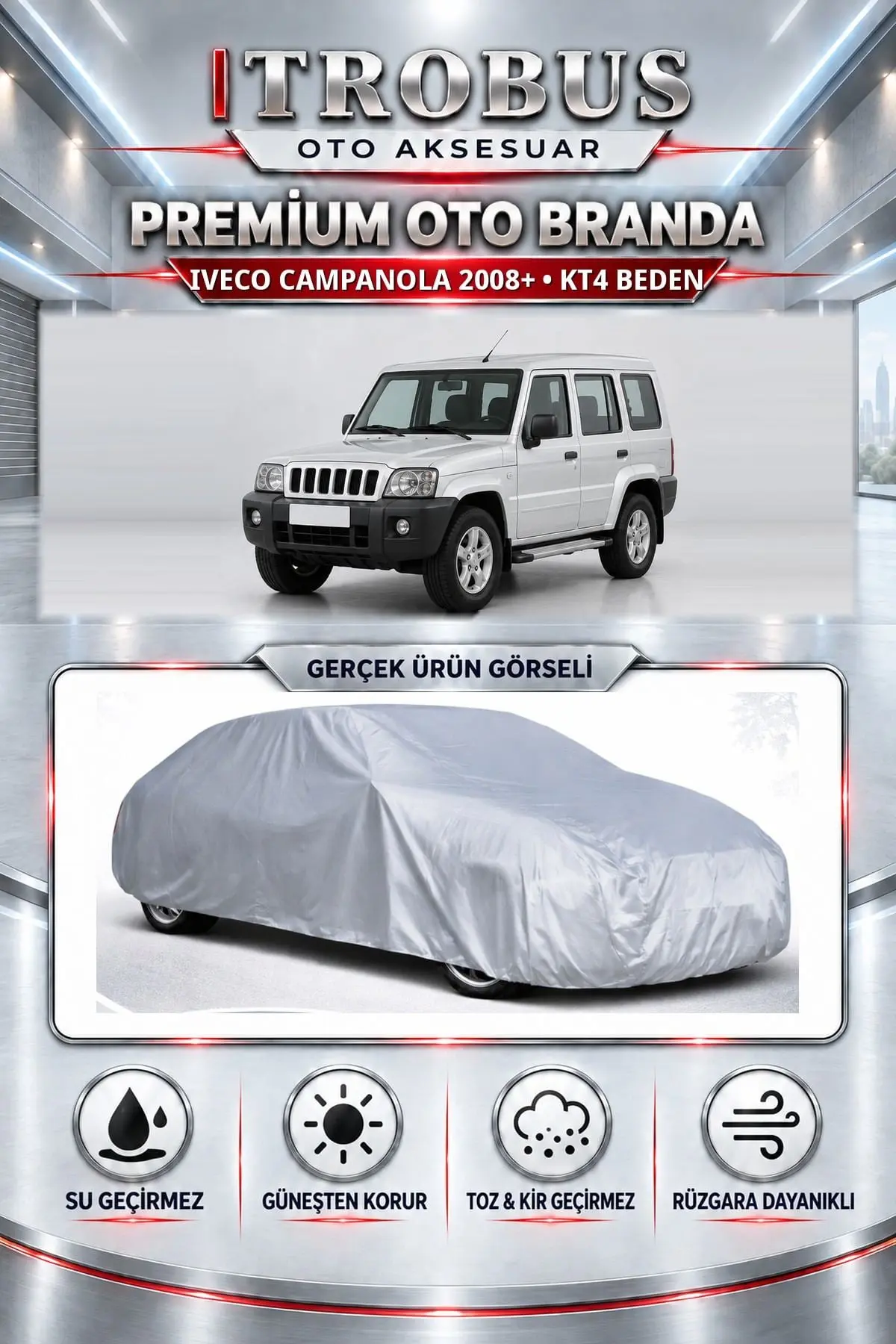 Iveco Campanola 2008 ve Sonrası Uyumlu Premium Oto Branda – KT4 Beden