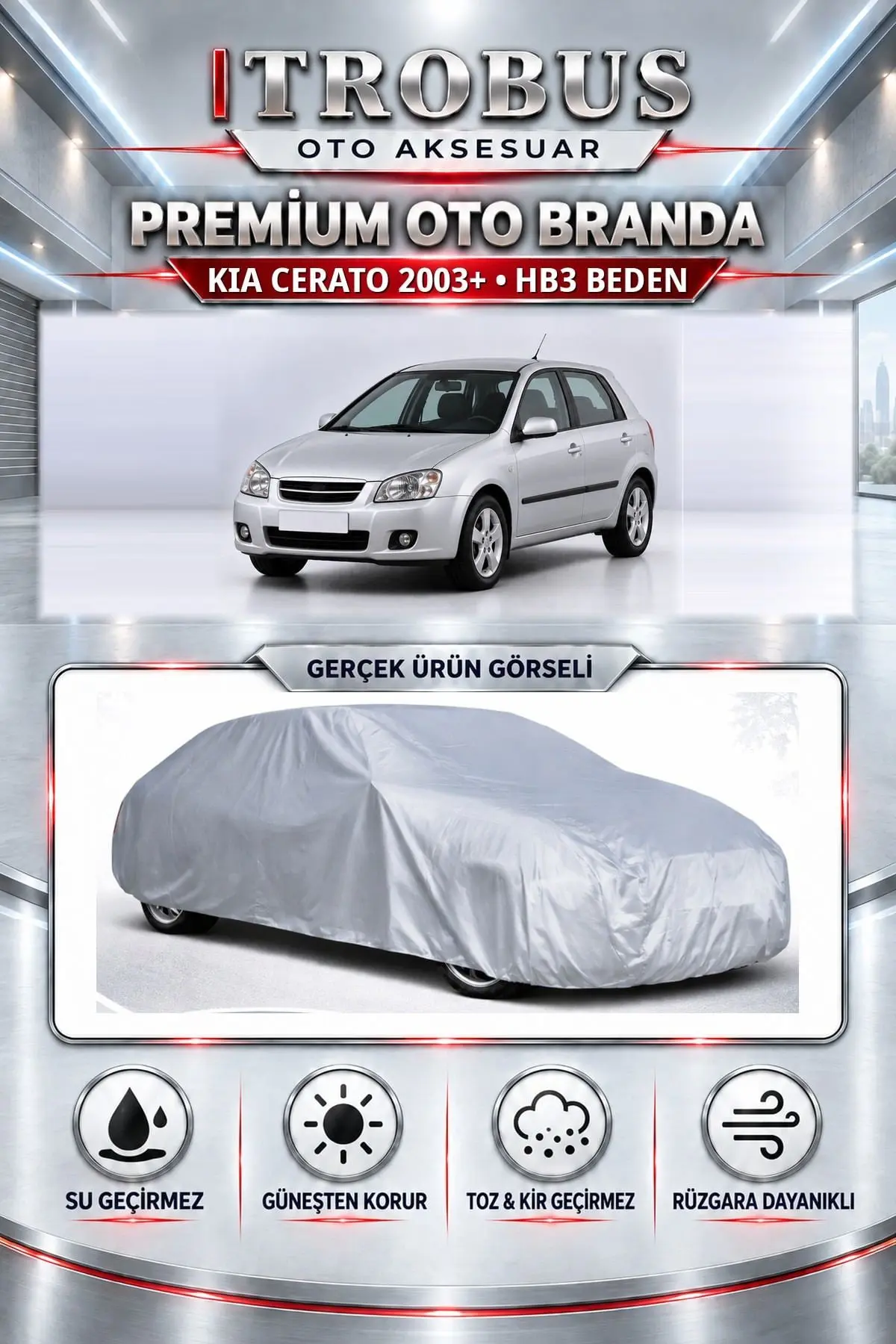KIA Cerato 2003 ve Sonrası Uyumlu Premium Oto Branda – HB3 Beden