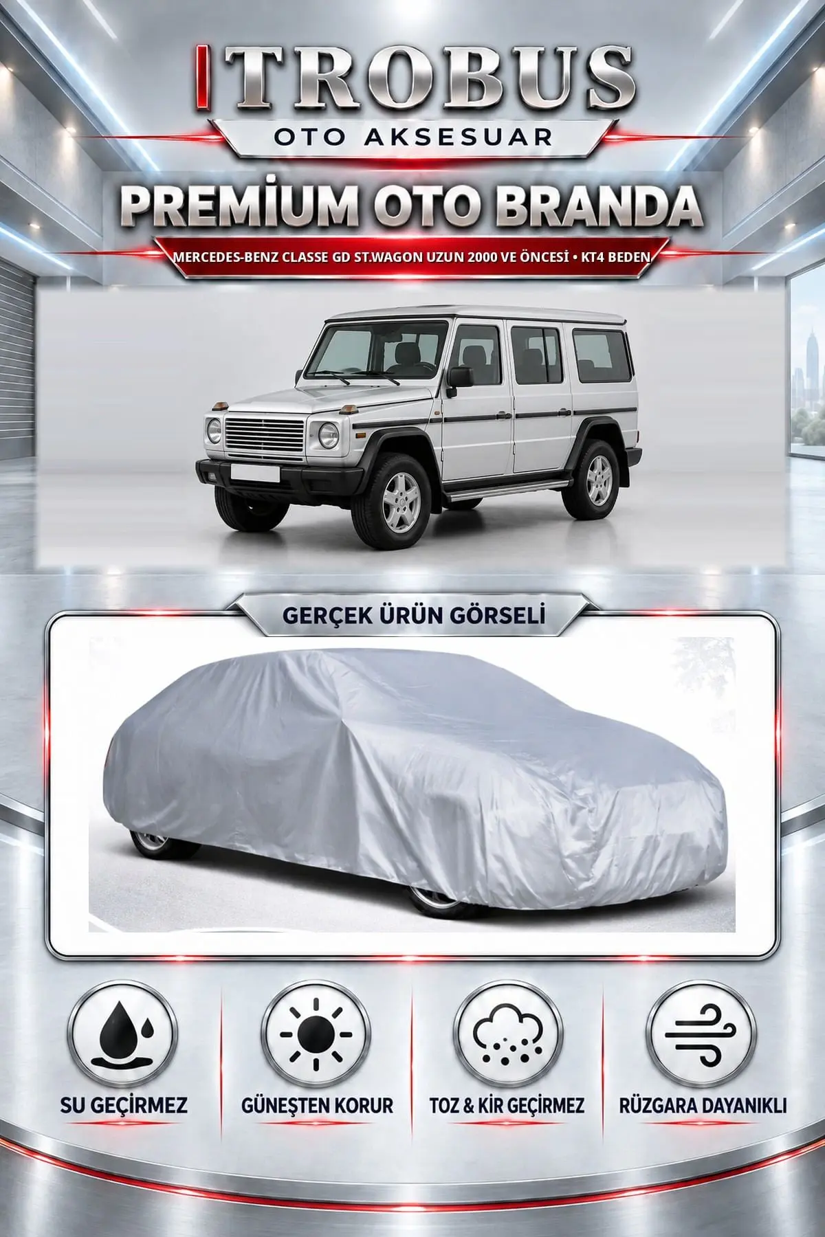 Mercedes-Benz Classe GD St.wagon uzun 2000 ve Öncesi Uyumlu Premium Oto Branda – KT4 Beden