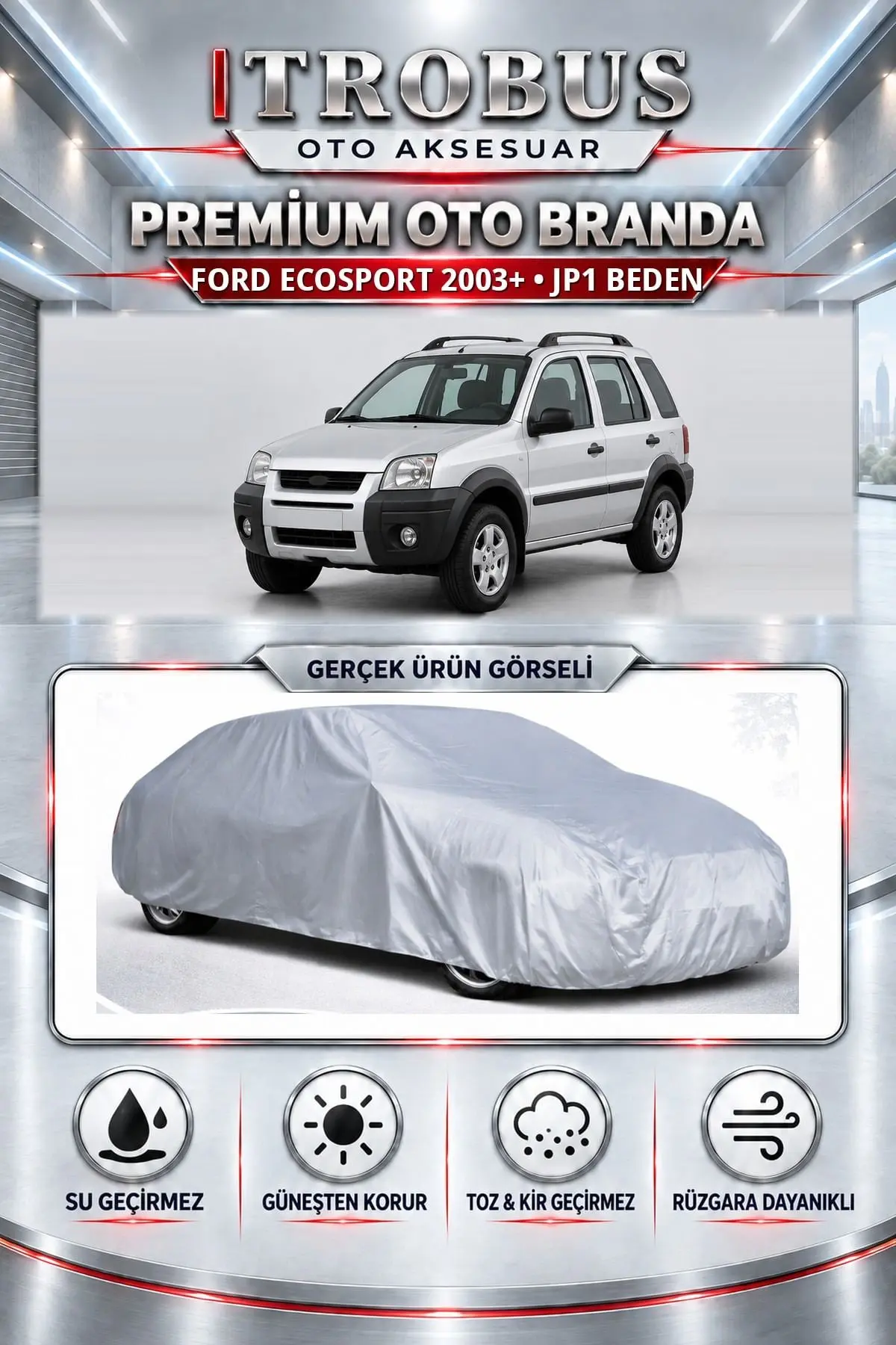 Ford Ecosport 2003 ve Sonrası Uyumlu Premium Oto Branda – JP1 Beden