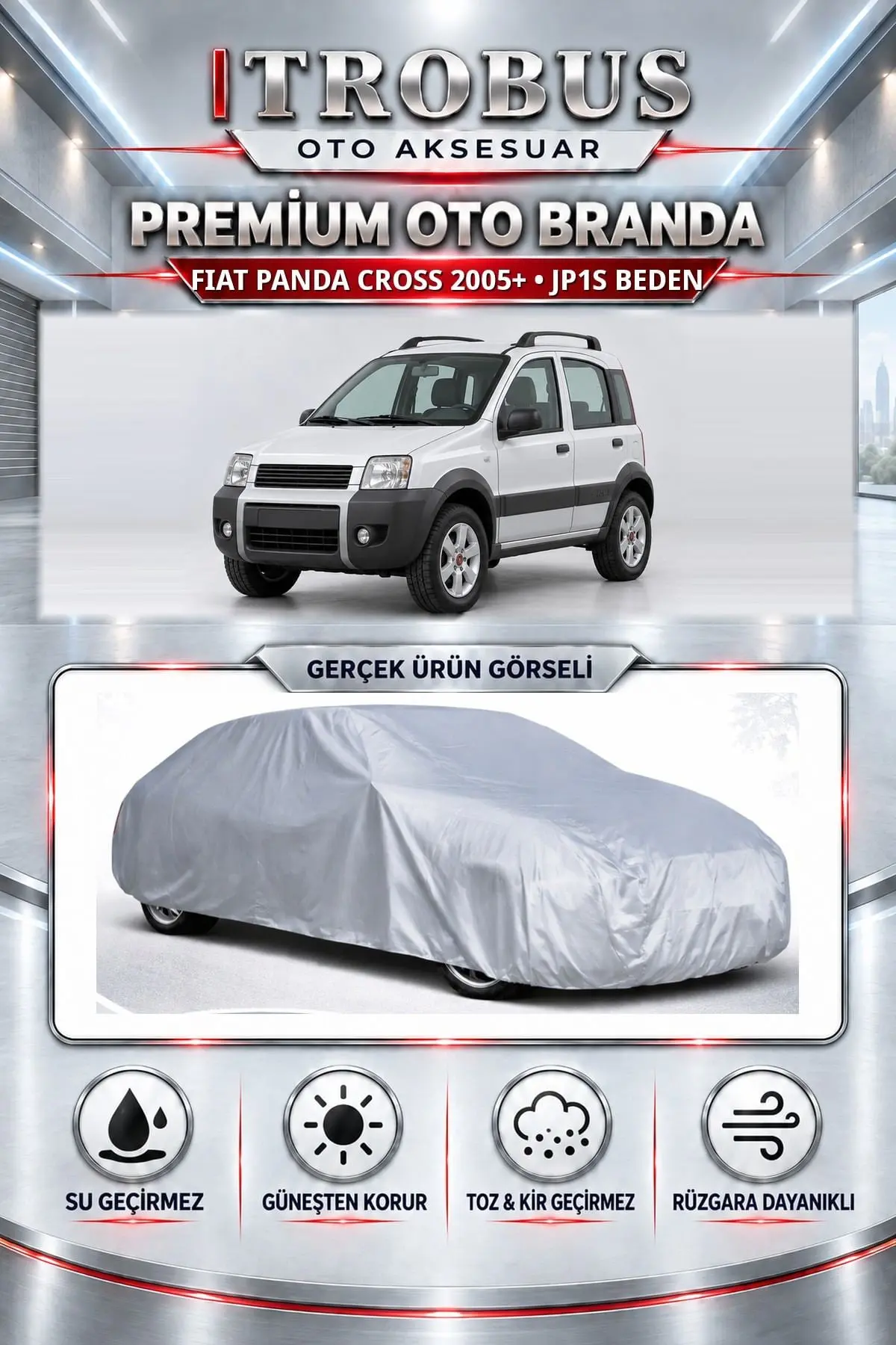 Fiat Panda Cross 2005 ve Sonrası Uyumlu Premium Oto Branda – JP1S Beden