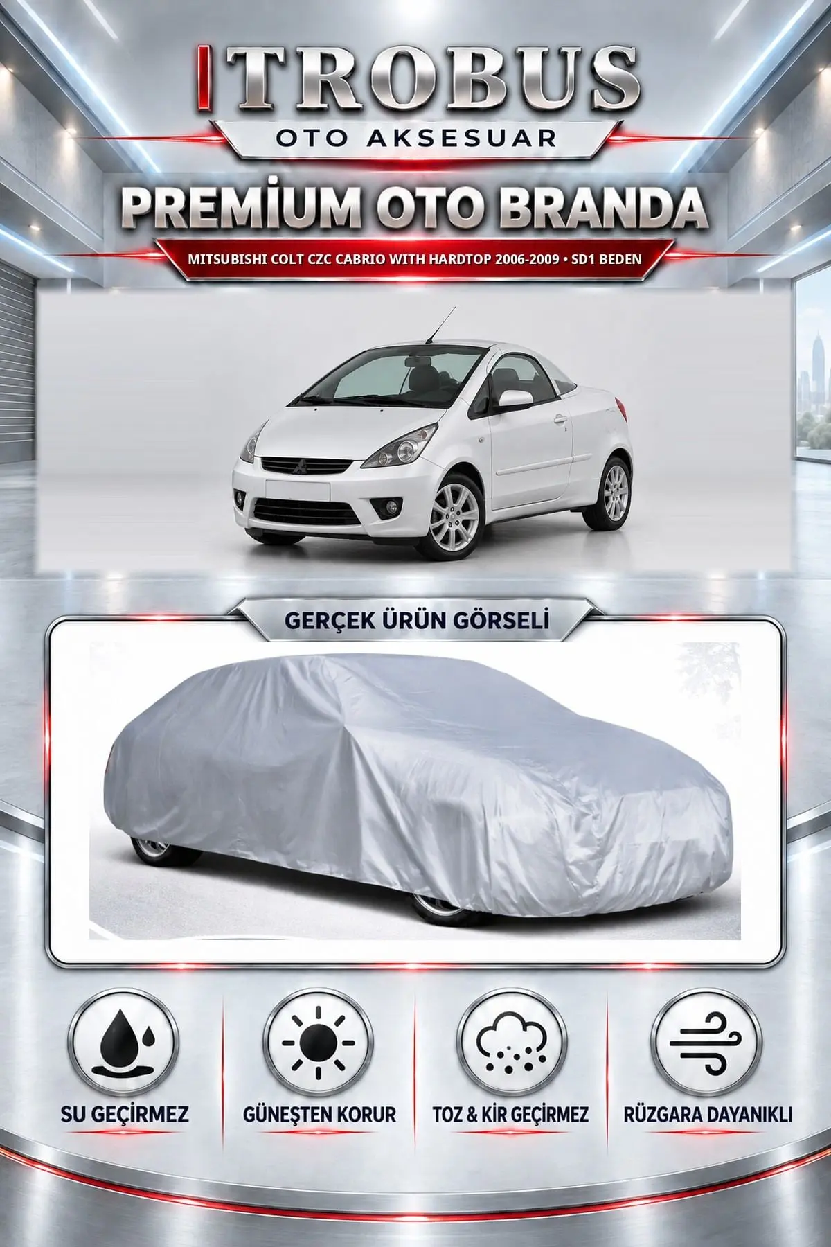 Mitsubishi Colt CZC Cabrio with hardtop 2006-2009 Uyumlu Premium Oto Branda – SD1 Beden