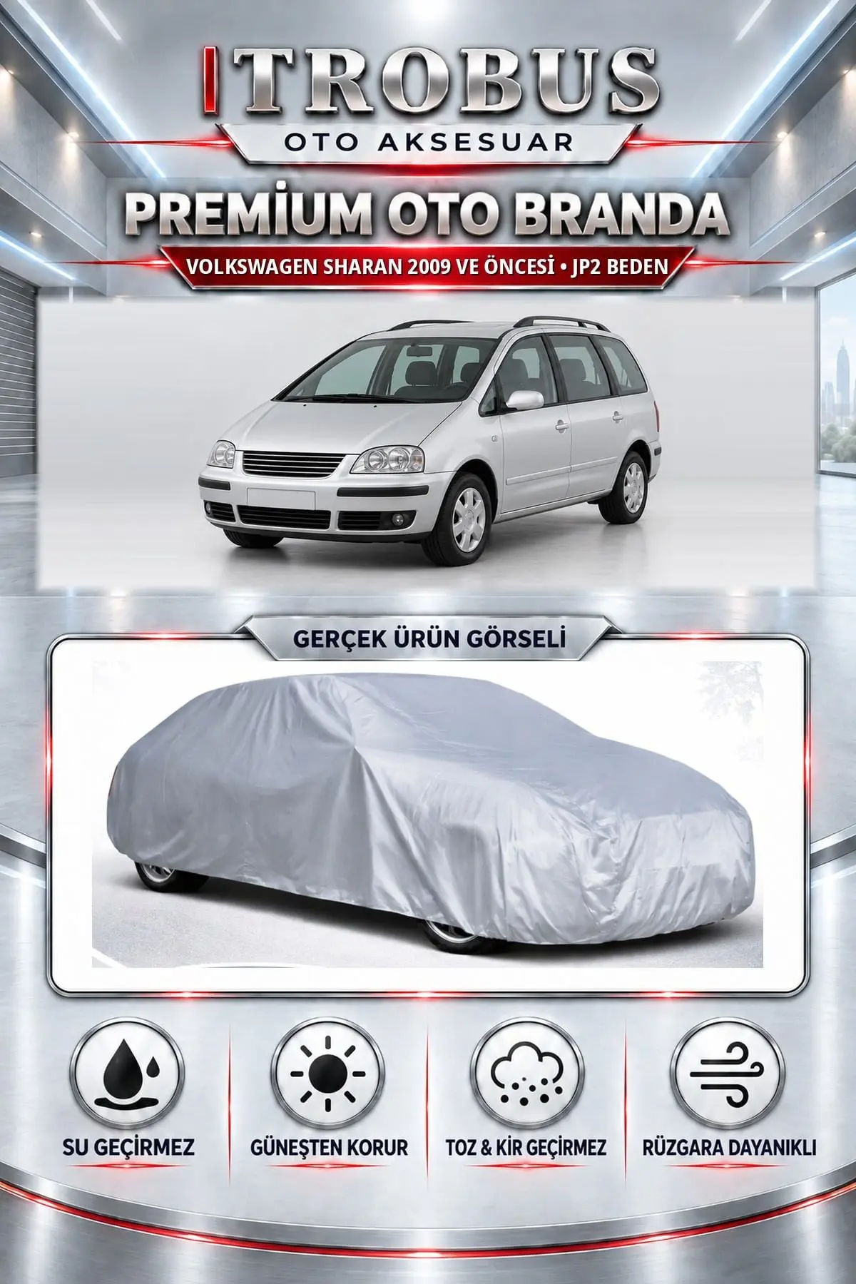 Volkswagen Sharan 2009 ve Öncesi Uyumlu Premium Oto Branda – JP2 Beden