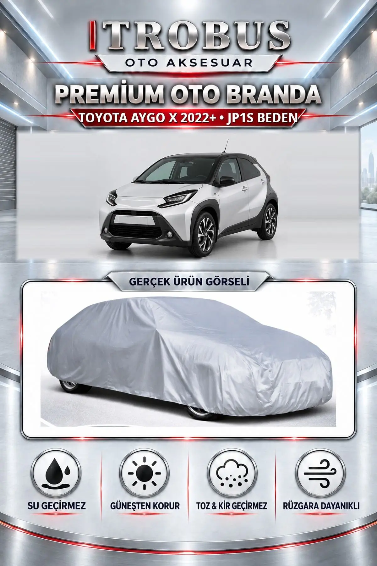 Toyota Aygo X 2022 ve Sonrası Uyumlu Premium Oto Branda – JP1S Beden