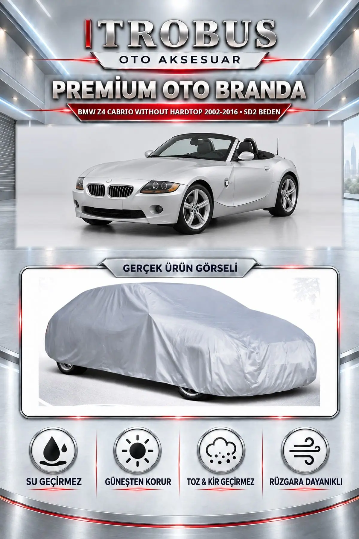 BMW Z4 Cabrio without hardtop 2002-2016 Uyumlu Premium Oto Branda – SD2 Beden