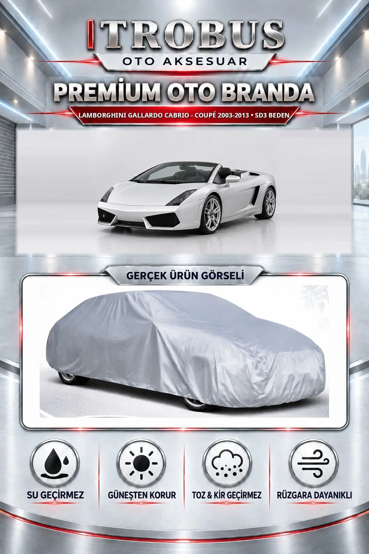 Lamborghini Gallardo Cabrio - Coupé 2003-2013 Uyumlu Premium Oto Branda – SD3 Beden