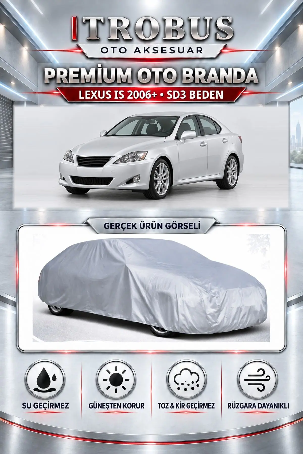 Lexus IS 2006 ve Sonrası Uyumlu Premium Oto Branda – SD3 Beden