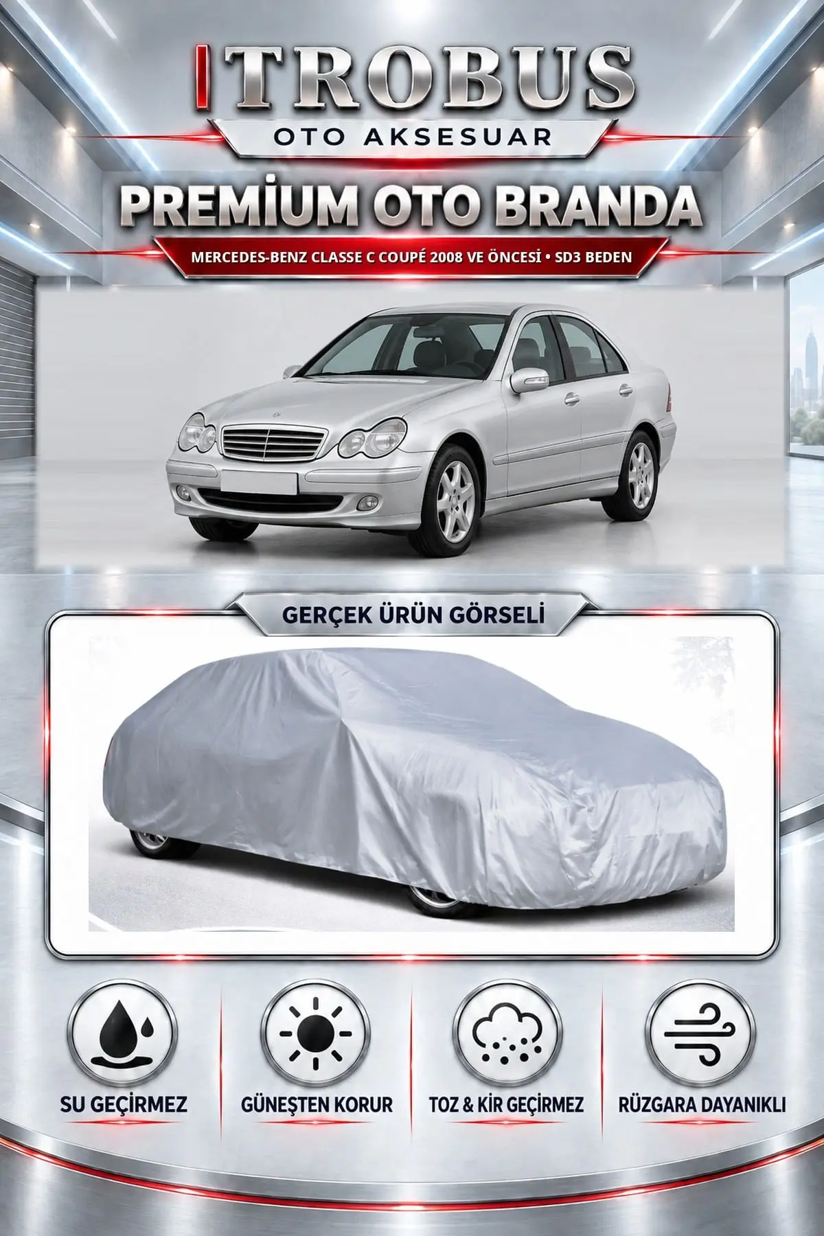 Mercedes-Benz Classe C Coupé 2008 ve Öncesi Uyumlu Premium Oto Branda – SD3 Beden