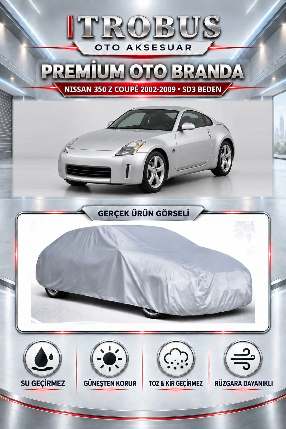 Nissan 350 Z Coupé 2002-2009 Uyumlu Premium Oto Branda – SD3 Beden