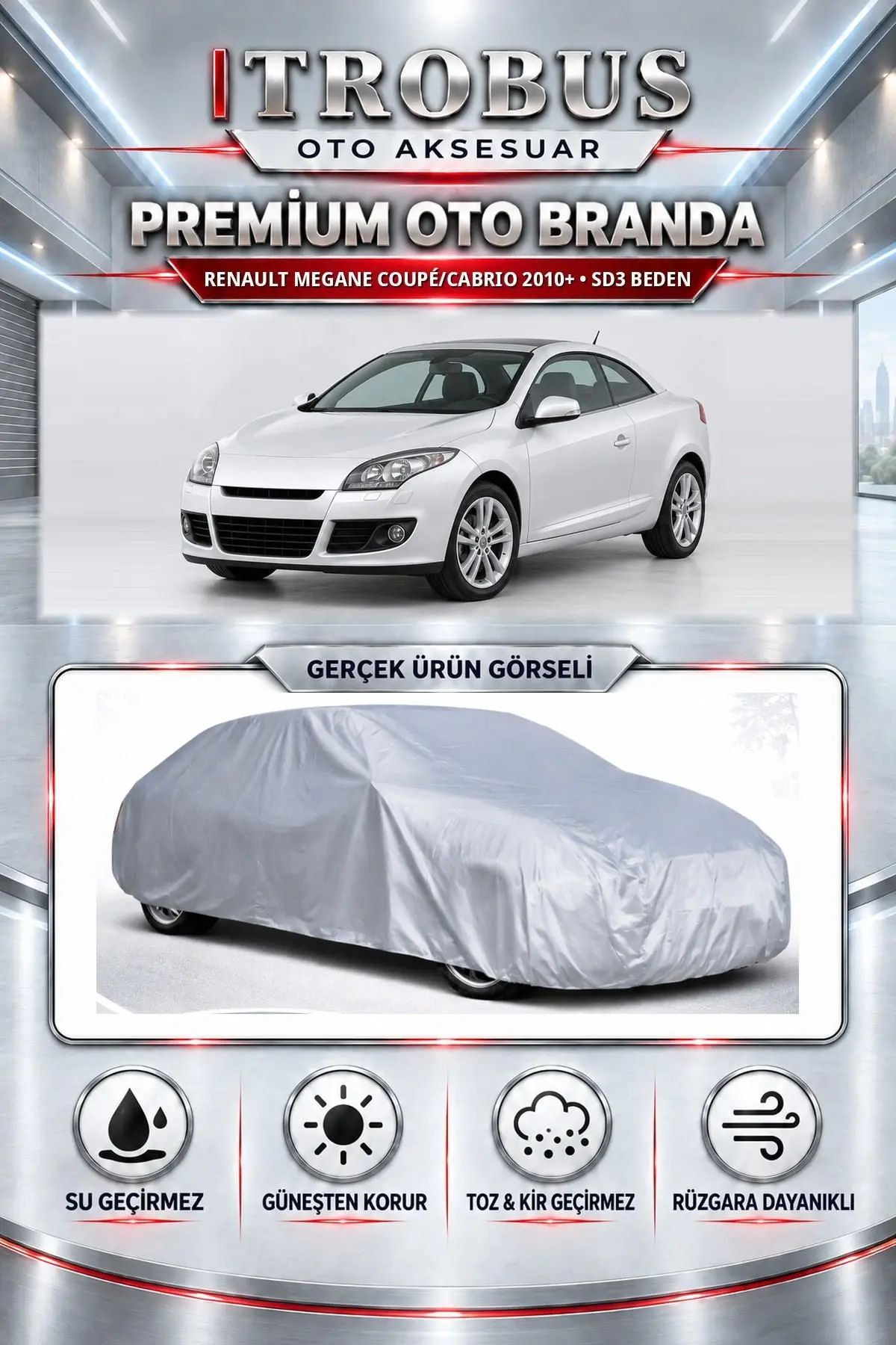 Renault Megane Coupé/cabrio 2010 ve Sonrası Uyumlu Premium Oto Branda – SD3 Beden
