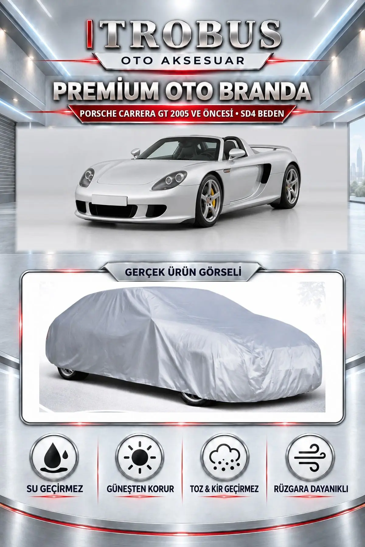 Porsche Carrera GT 2005 ve Öncesi Uyumlu Premium Oto Branda – SD4 Beden