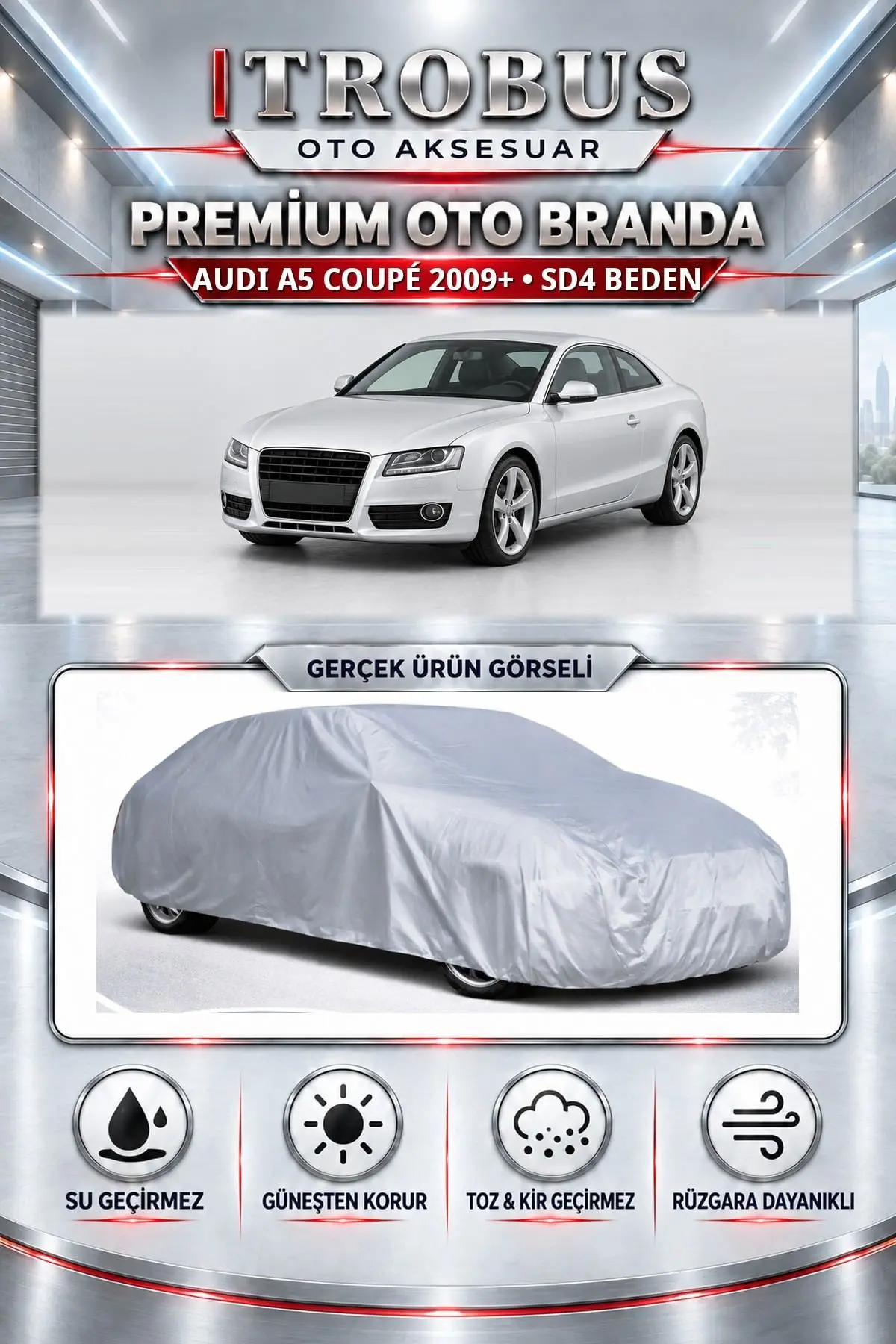 Audi A5 Cabrio 2009 ve Sonrası Uyumlu Premium Oto Branda – SD4 Beden