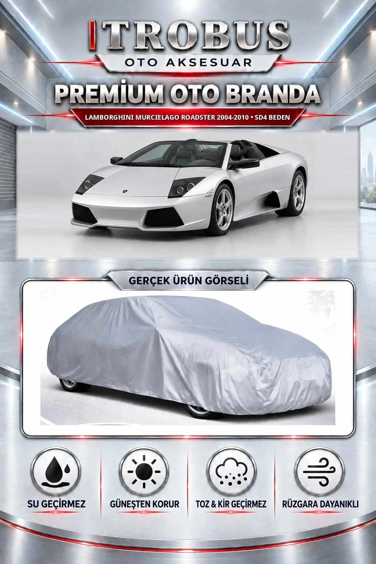 Lamborghini Murcielago Roadster 2004-2010 Uyumlu Premium Oto Branda – SD4 Beden