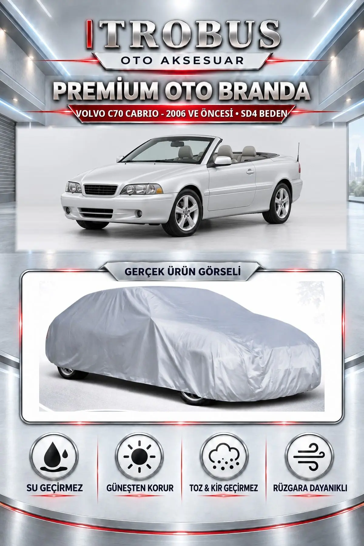 Volvo C70 Cabrio - 2006 ve Öncesi Uyumlu Premium Oto Branda – SD4 Beden