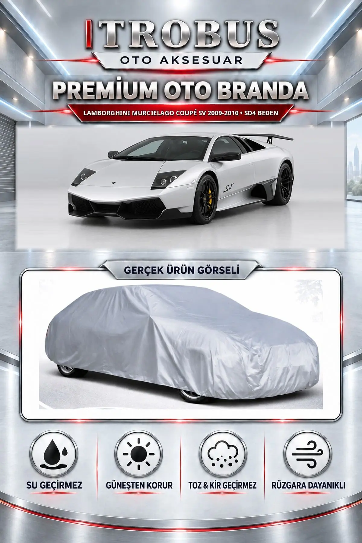 Lamborghini Murcielago Coupé SV 2009-2010 Uyumlu Premium Oto Branda – SD4 Beden