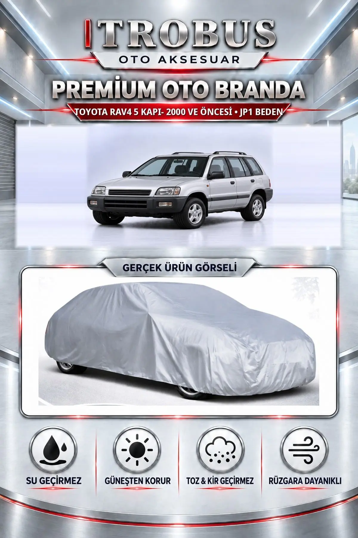 Toyota RAV4 5 kapı- 2000 ve Öncesi Uyumlu Premium Oto Branda – JP1 Beden