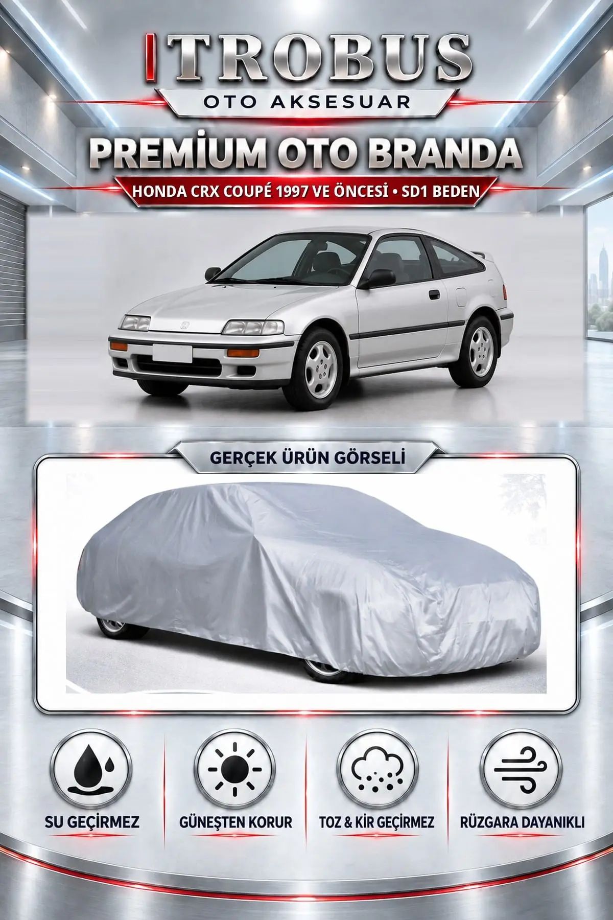 Honda CRX Coupé 1997 ve Öncesi Uyumlu Premium Oto Branda – SD1 Beden