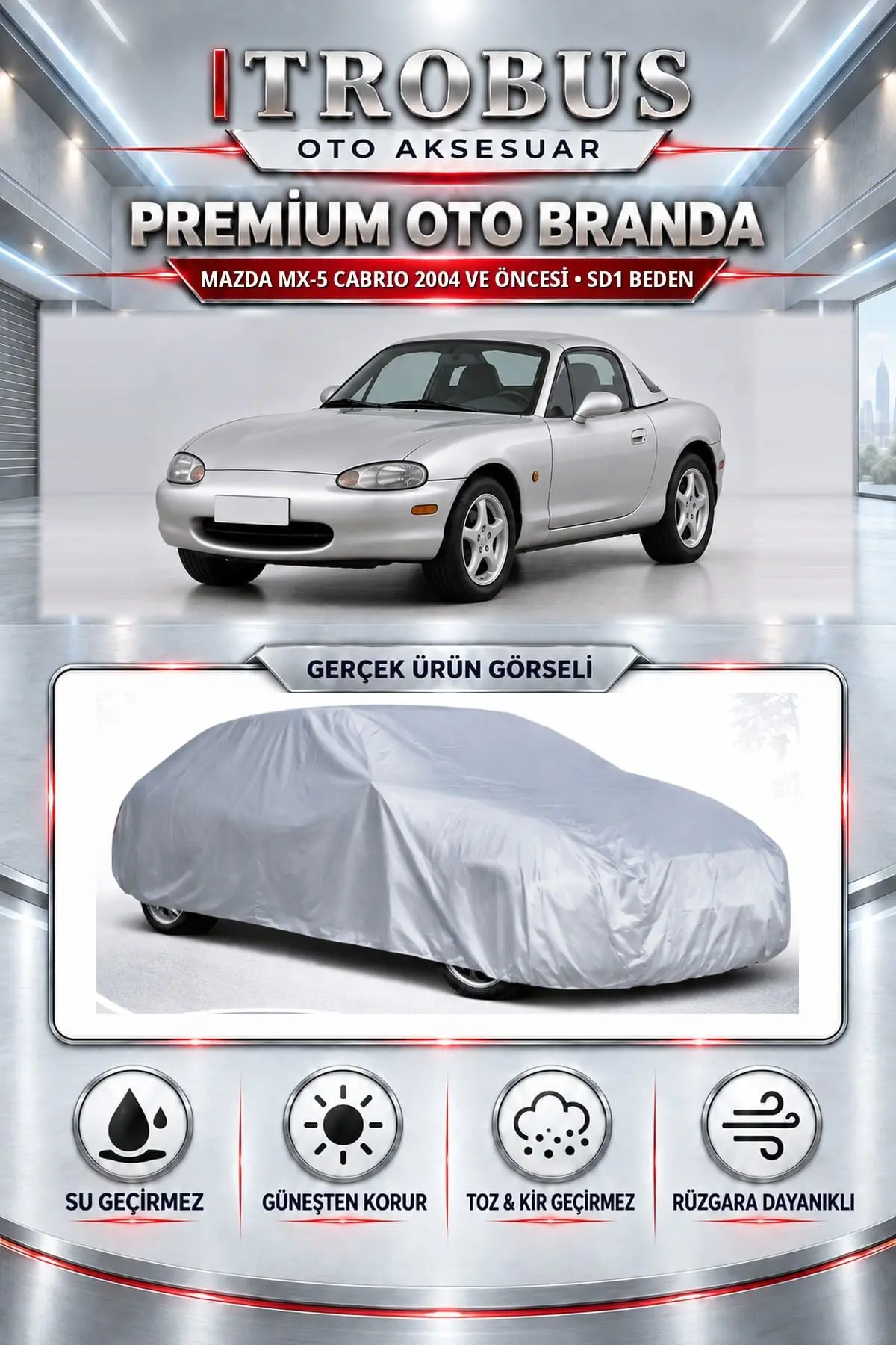Mazda MX-5 Coupé 1998-2005 Uyumlu Premium Oto Branda – SD1 Beden