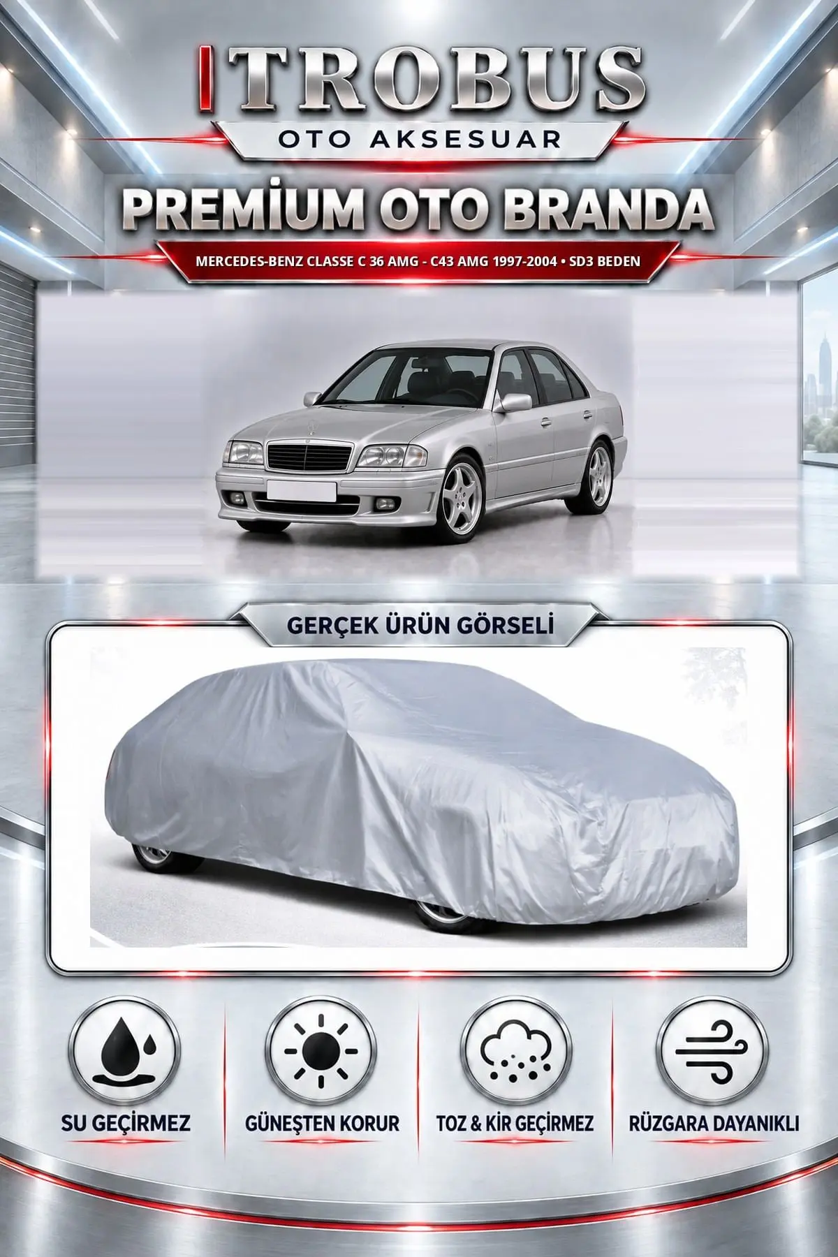 Mercedes-Benz Classe C 36 AMG - C43 AMG 1997-2004 Uyumlu Premium Oto Branda – SD3 Beden
