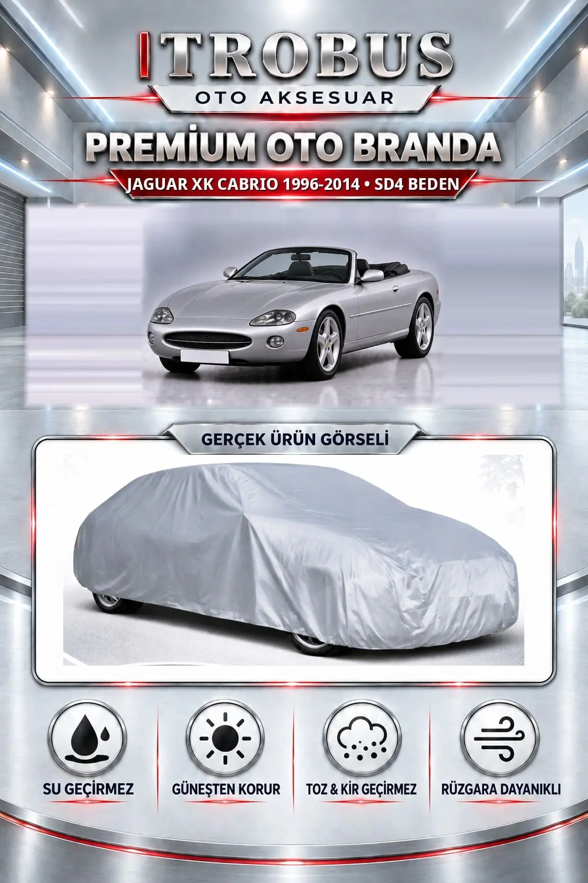Jaguar XK Cabrio 1996-2014 Uyumlu Premium Oto Branda – SD4 Beden