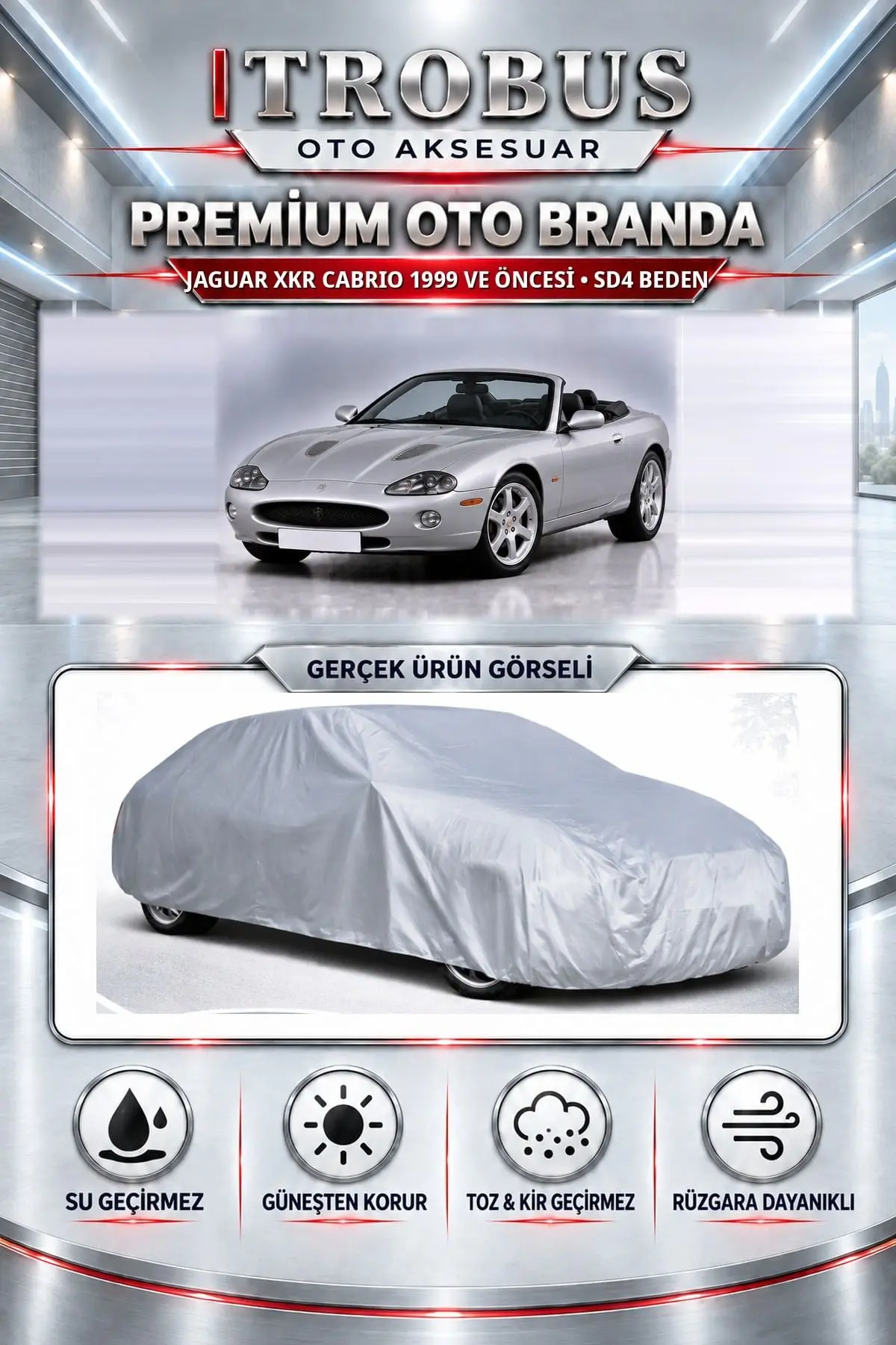Jaguar XKR Cabrio 1999 ve Öncesi Uyumlu Premium Oto Branda – SD4 Beden
