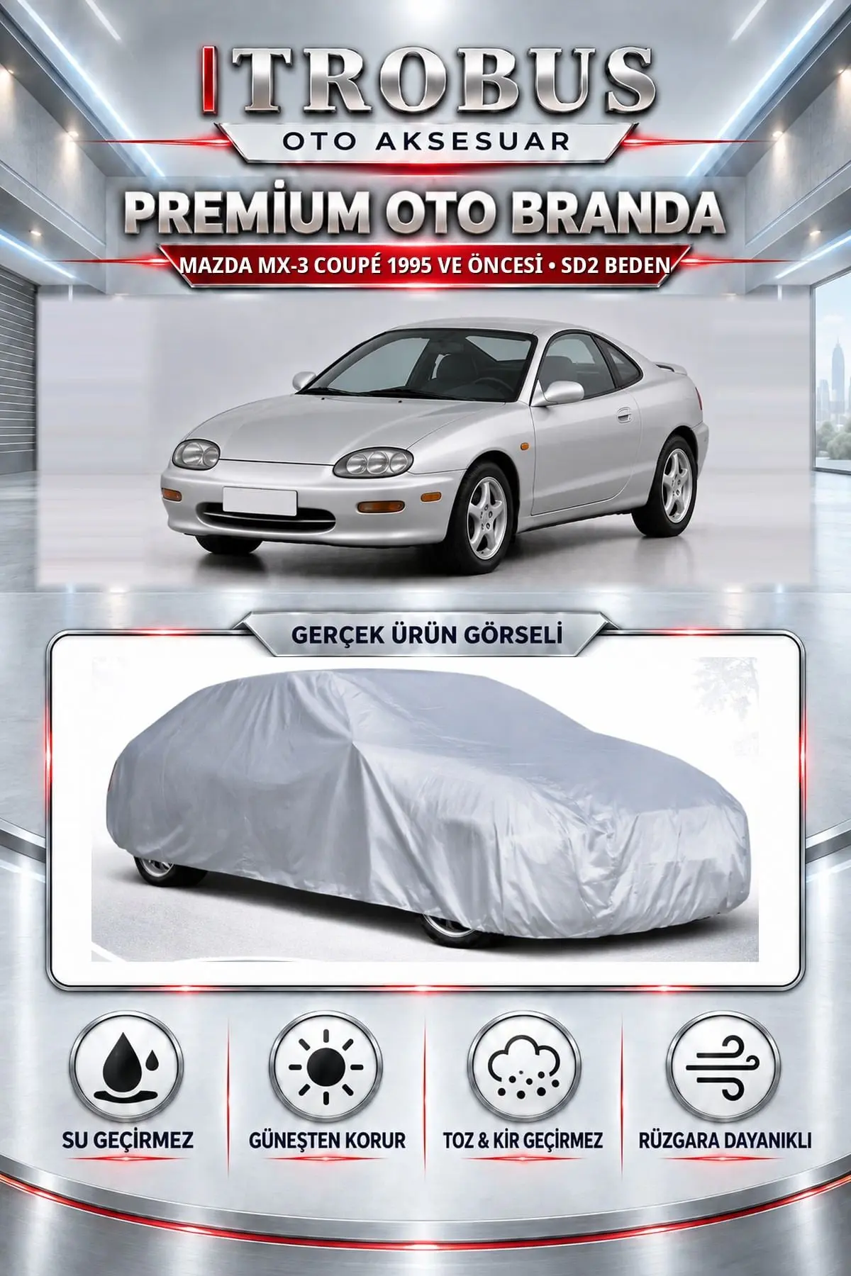 Mazda MX-3 Coupé 1995 ve Öncesi Uyumlu Premium Oto Branda – SD2 Beden