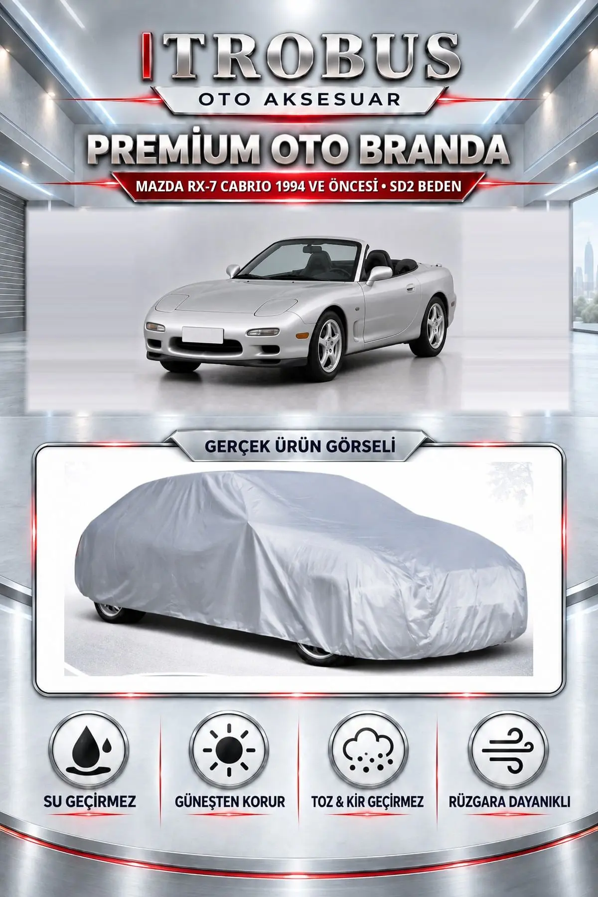 Mazda RX-7 Cabrio 1994 ve Öncesi Uyumlu Premium Oto Branda – SD2 Beden