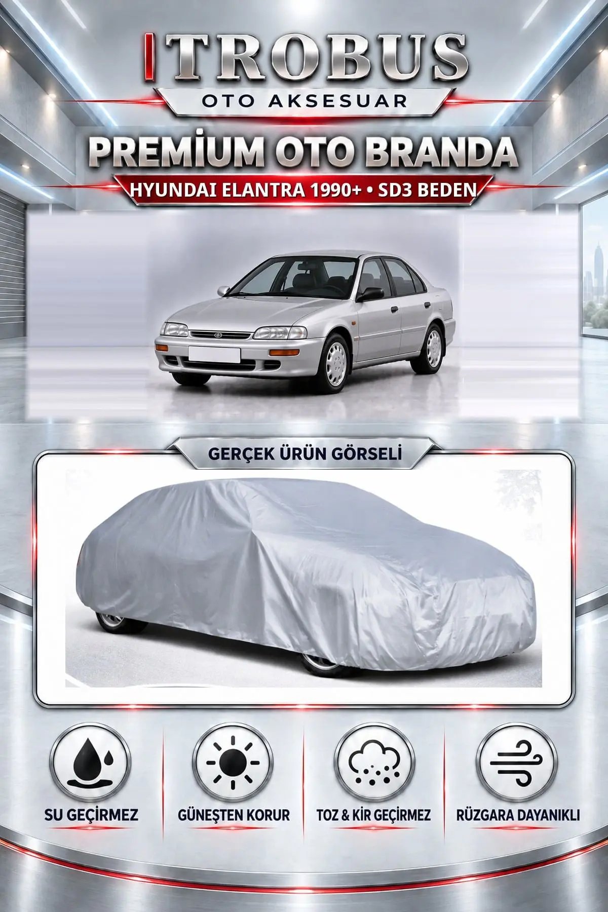 Hyundai Elantra 1990 ve Sonrası Uyumlu Premium Oto Branda – SD3 Beden