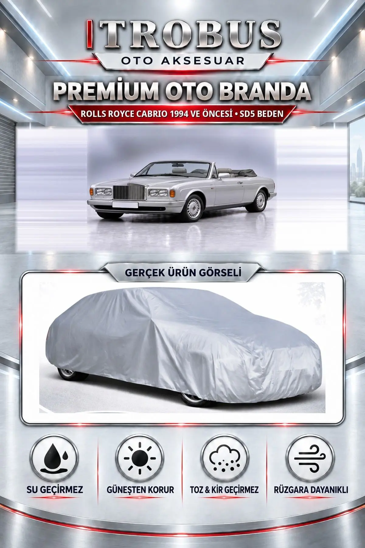 Rolls Royce Cabrio 1994 ve Öncesi Uyumlu Premium Oto Branda – SD5 Beden