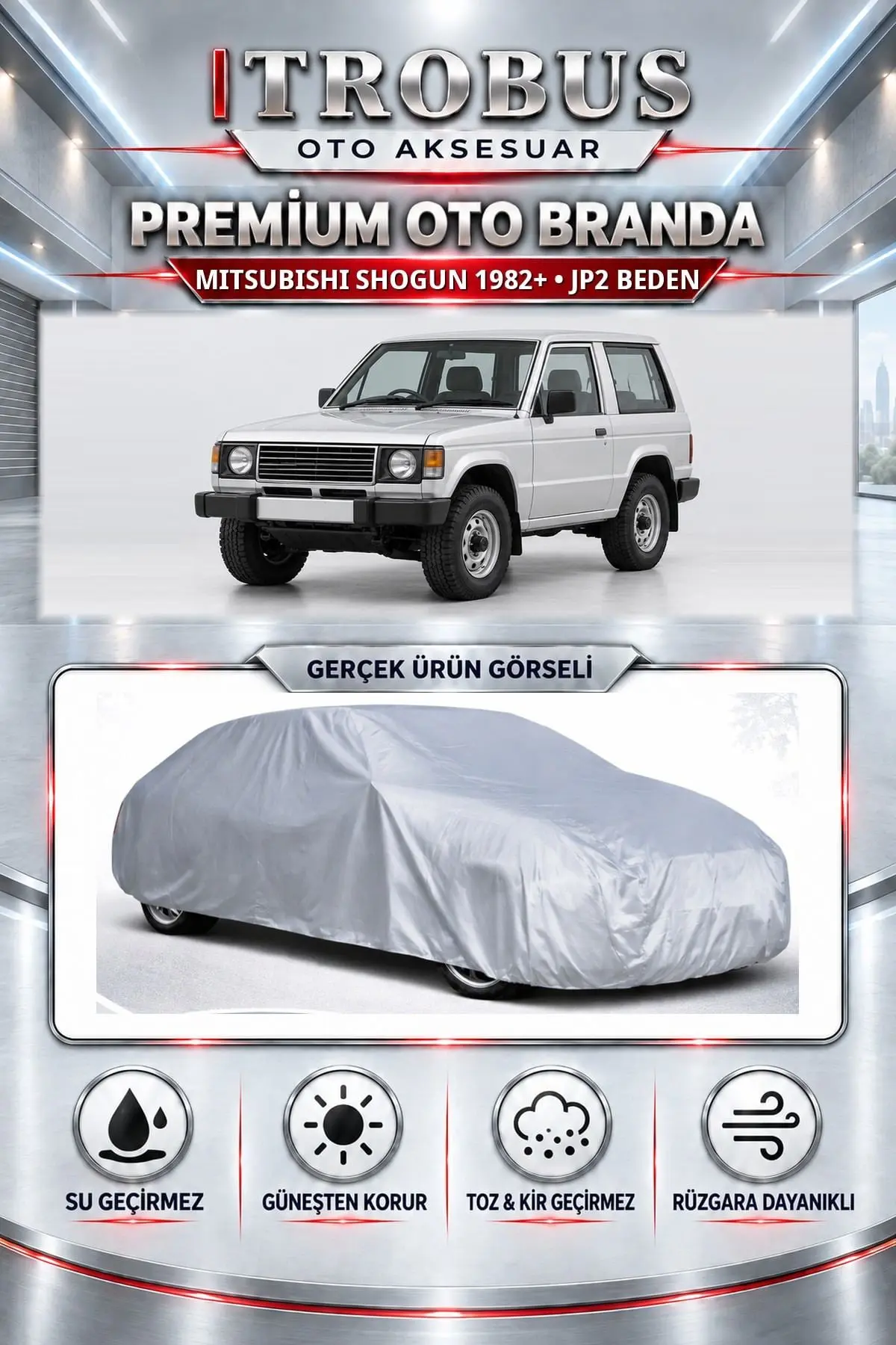 Mitsubishi Shogun 1982 ve Sonrası Uyumlu Premium Oto Branda – JP2 Beden