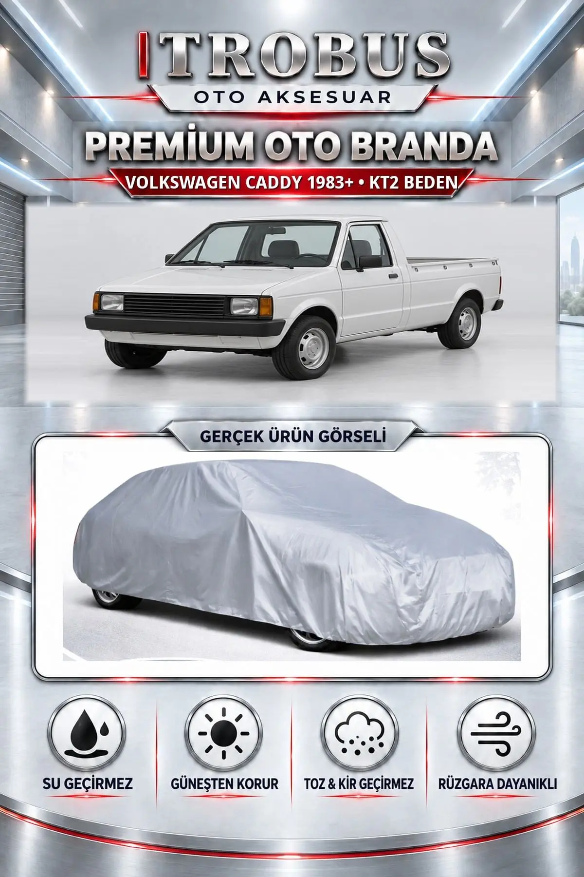 Volkswagen Caddy 1983 ve Sonrası Uyumlu Premium Oto Branda – KT2 Beden