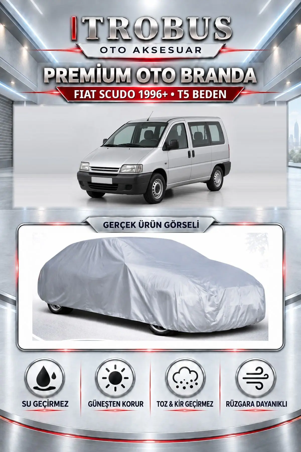 Fiat Scudo 1996 ve Sonrası Uyumlu Premium Oto Branda – T5 Beden