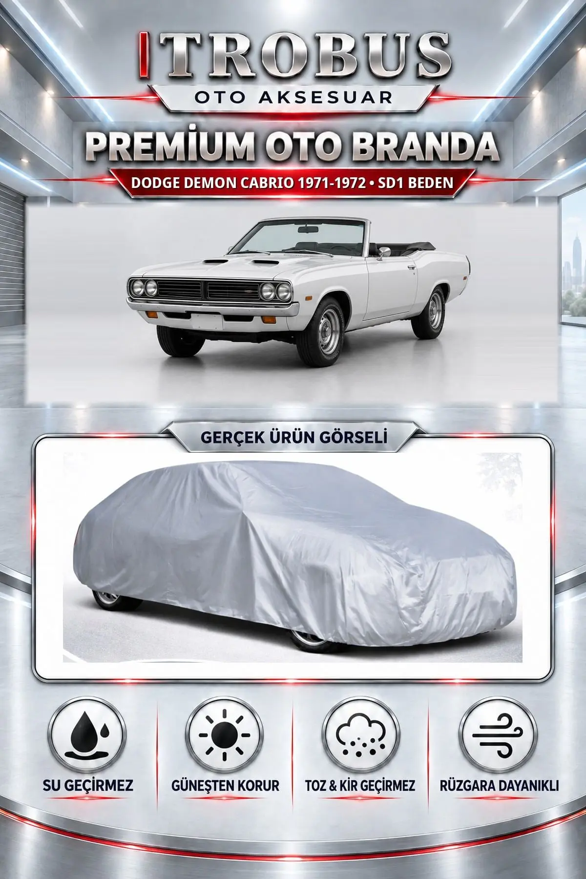 Dodge Demon Cabrio 1971-1972 Uyumlu Premium Oto Branda – SD1 Beden