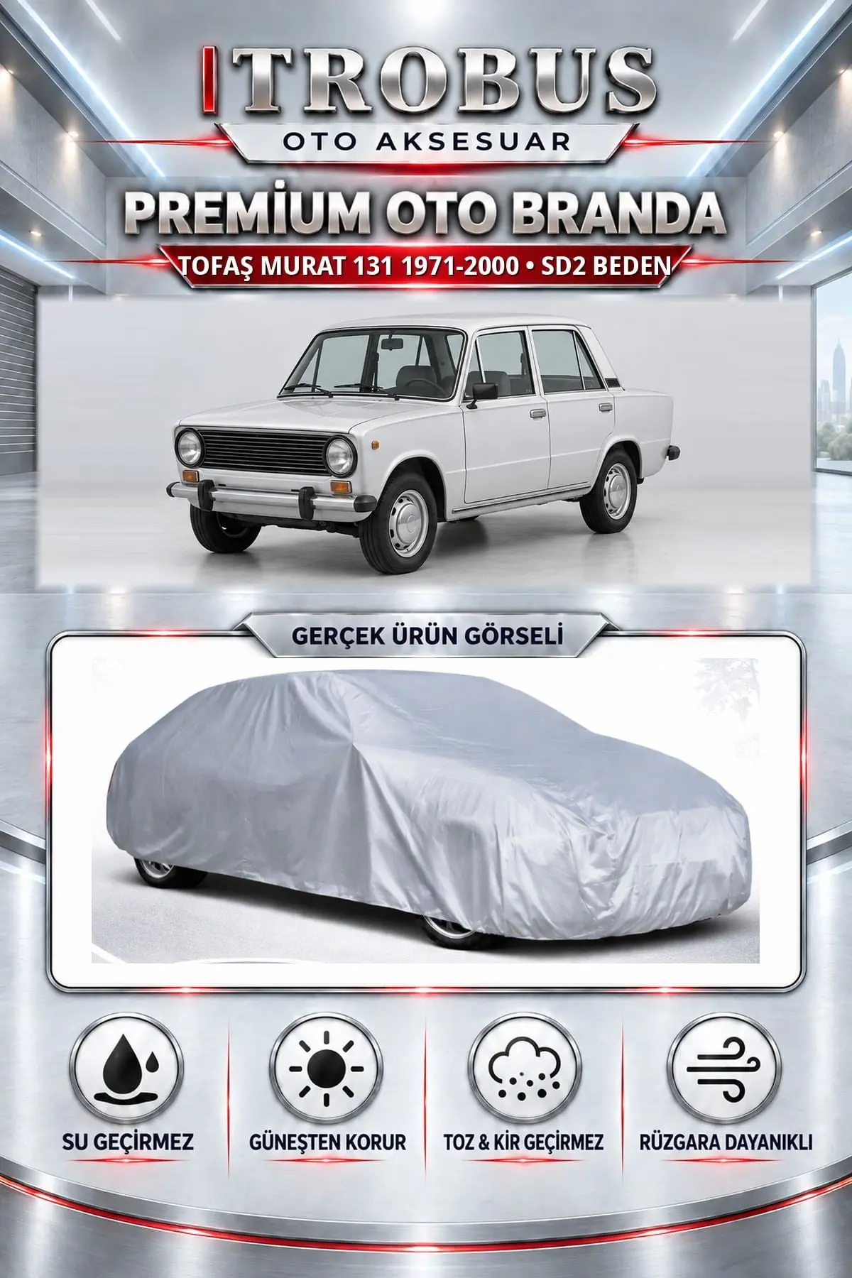 Tofaş Murat 131 1971-2000 Uyumlu Premium Oto Branda – SD2 Beden