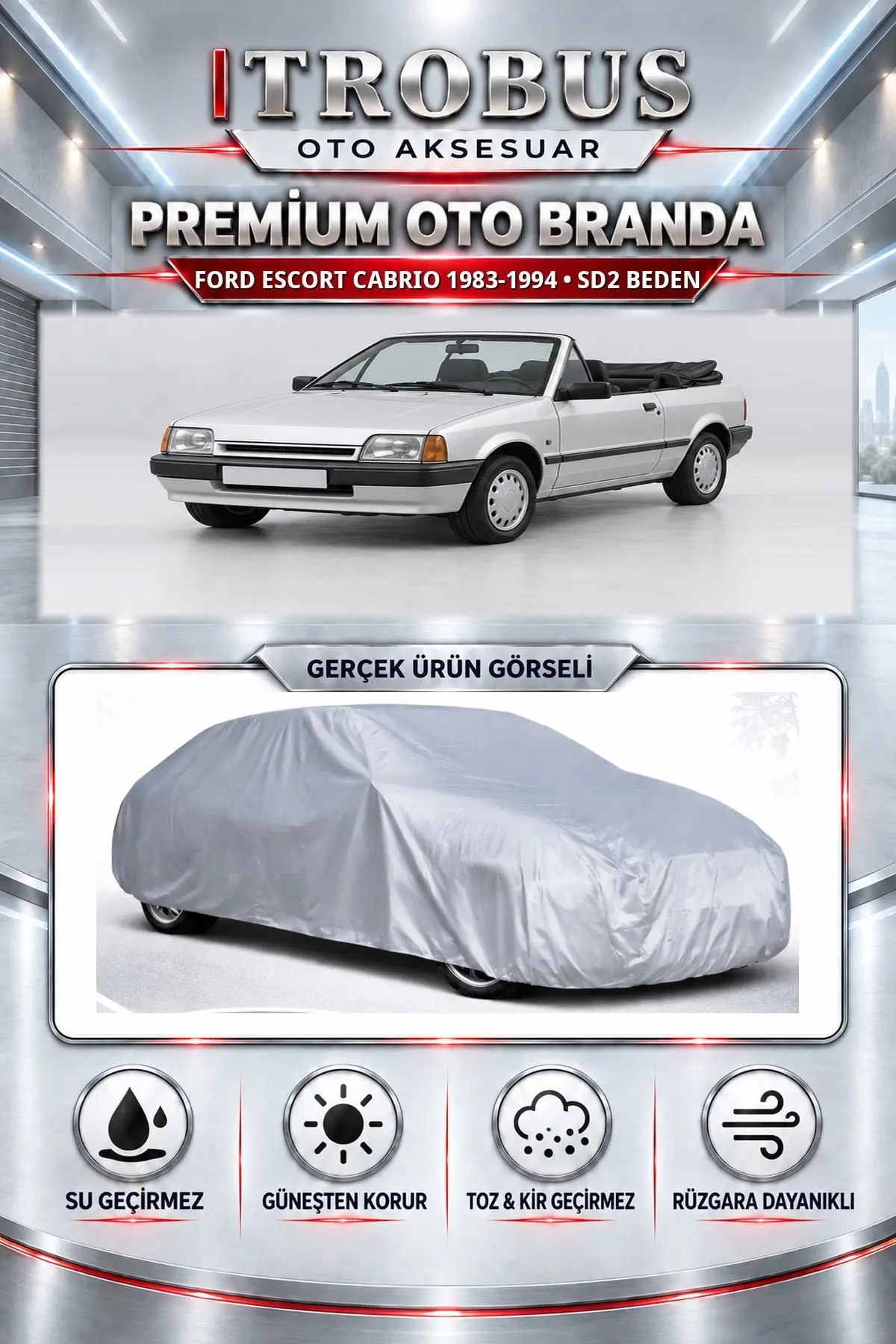 Ford Escort Cabrio 1983-1994 Uyumlu Premium Oto Branda – SD2 Beden