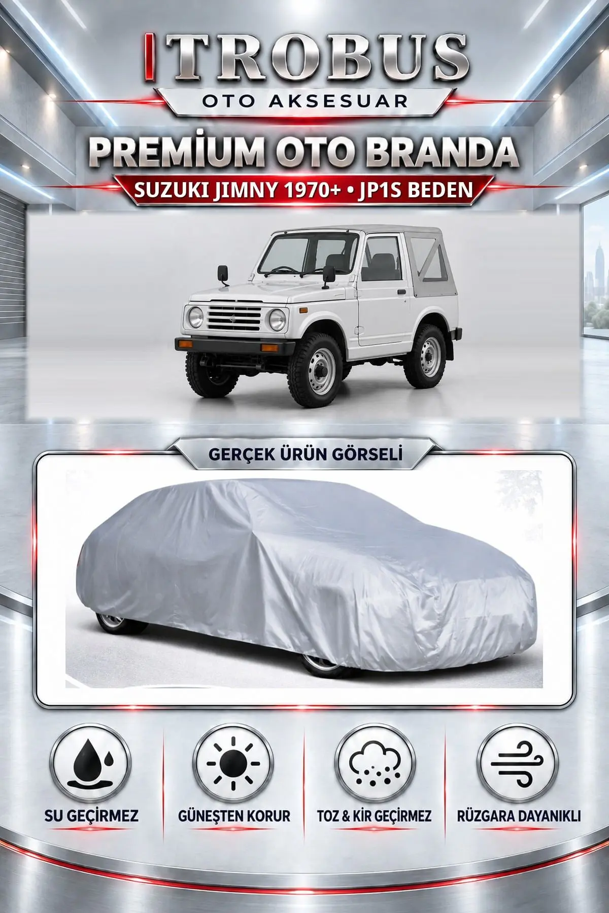 Suzuki Jimny 1970 ve Sonrası Uyumlu Premium Oto Branda – JP1S Beden