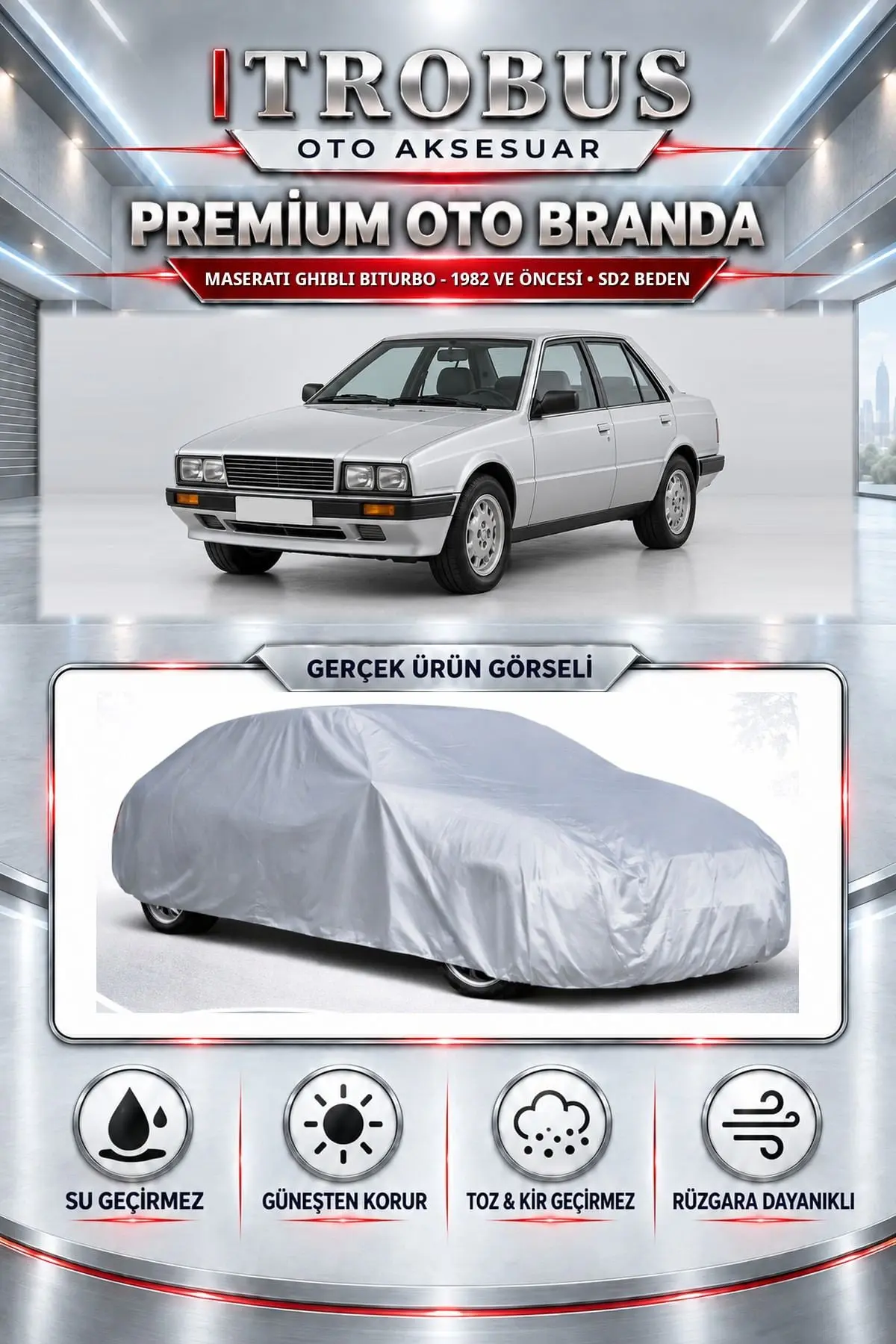 Maserati Ghibli Biturbo - 1982 ve Öncesi Uyumlu Premium Oto Branda – SD2 Beden