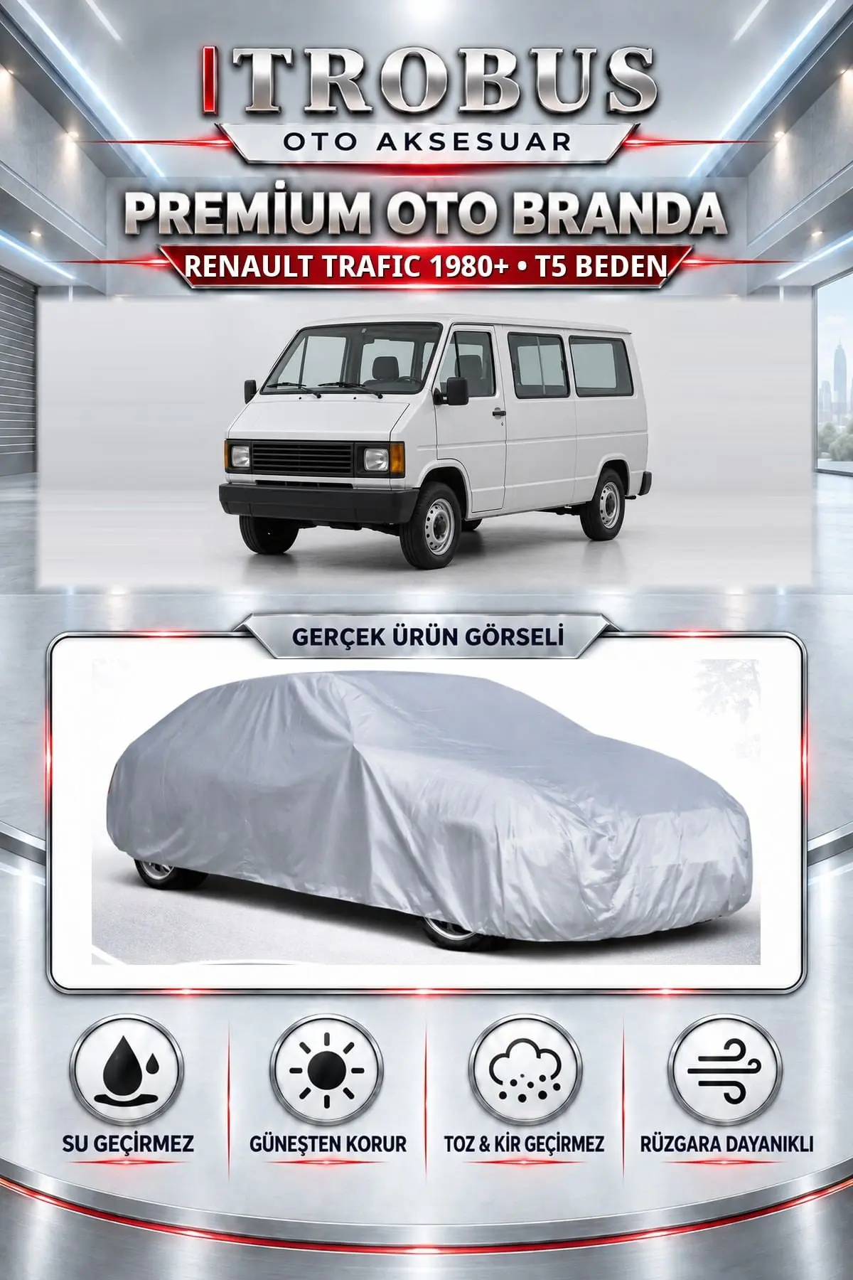 Renault Trafic 1980 ve Sonrası Uyumlu Premium Oto Branda – T5 Beden