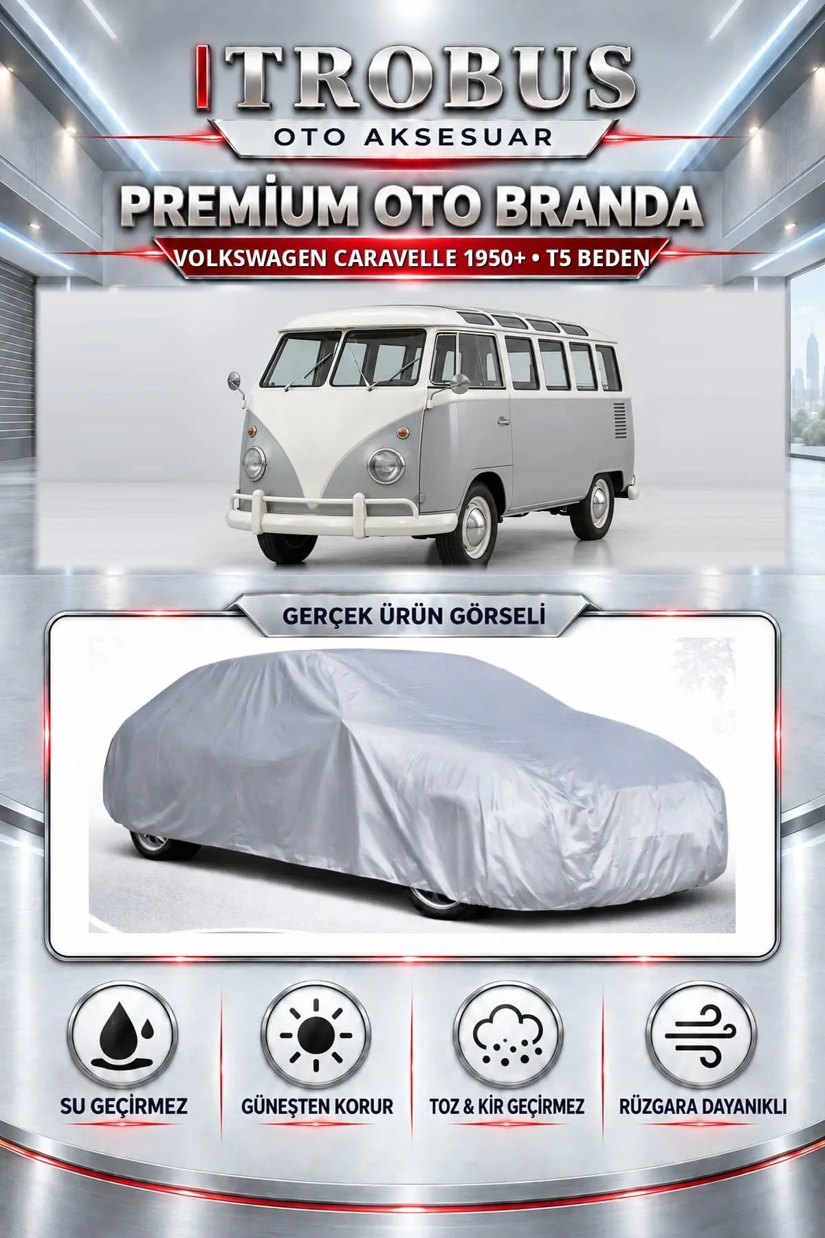 Volkswagen Caravelle 1950 ve Sonrası Uyumlu Premium Oto Branda – T5 Beden