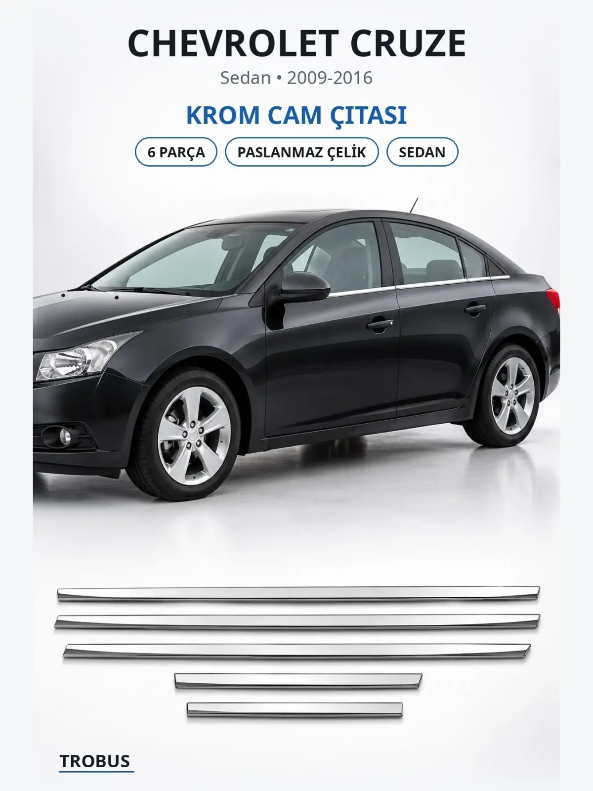 Chevrolet Cruze krom cam çıtası 1