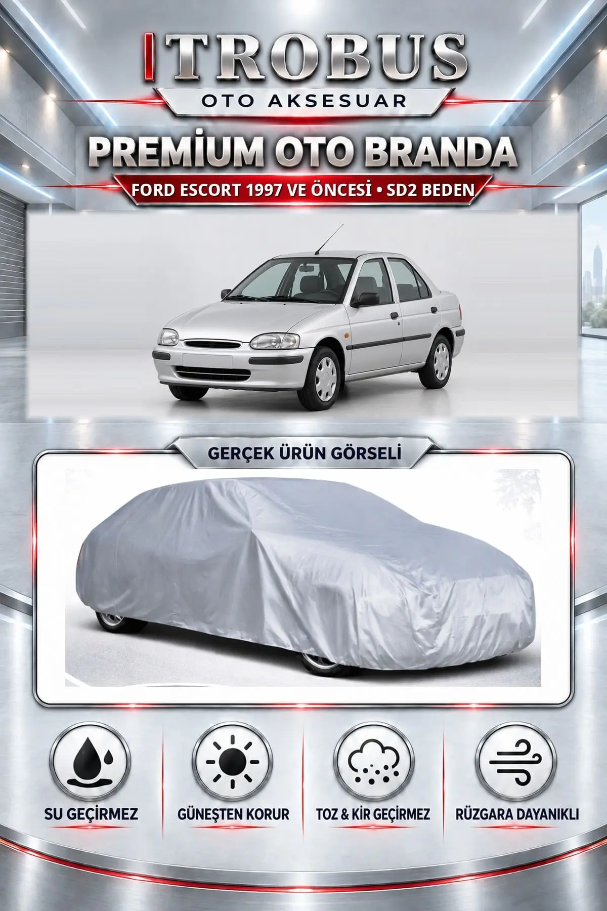 Ford Escort Ghia 5 kapı 1990-1997 Uyumlu Premium Oto Branda – SD2 Beden