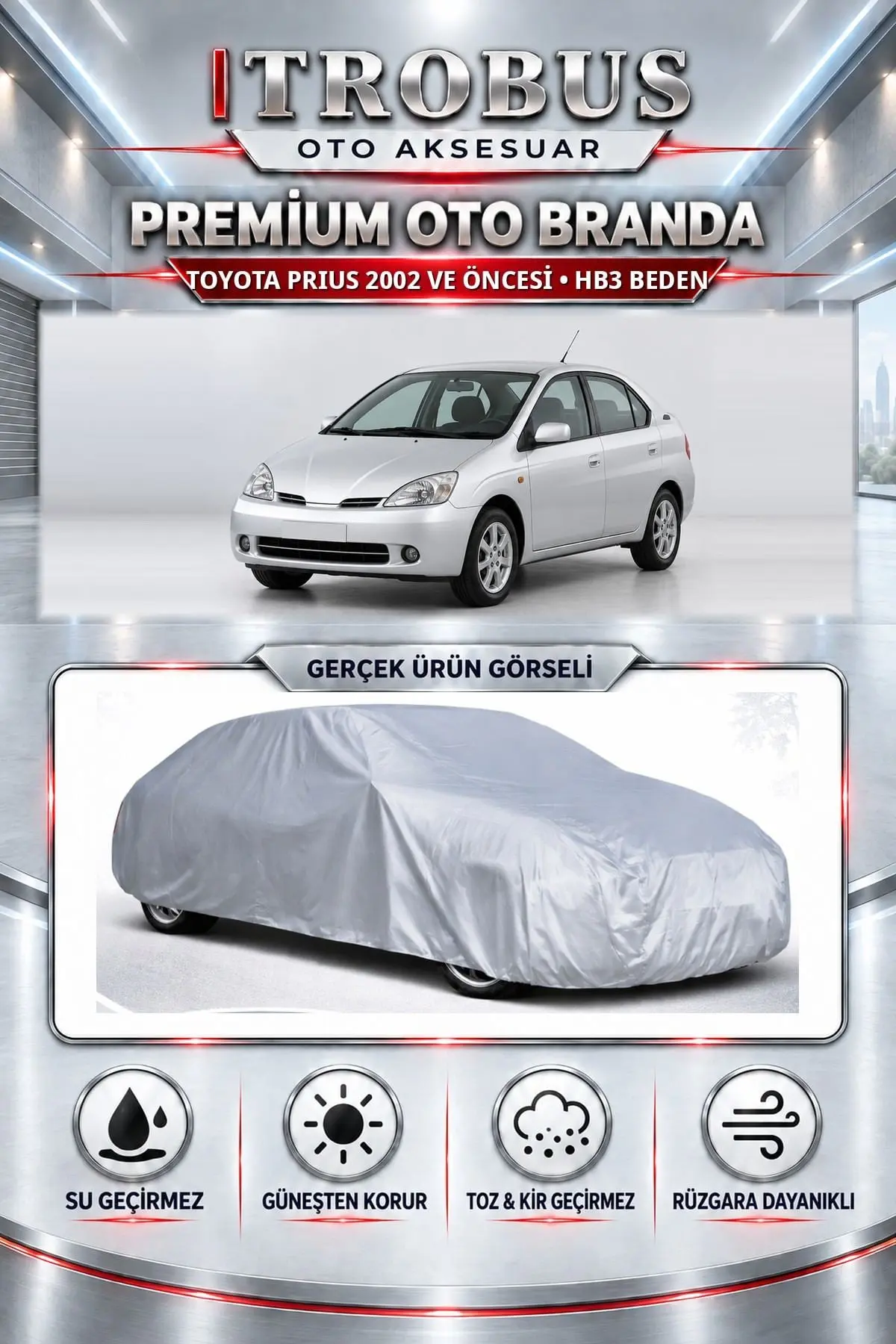 Toyota Prius 2002 ve Öncesi Uyumlu Premium Oto Branda – HB3 Beden