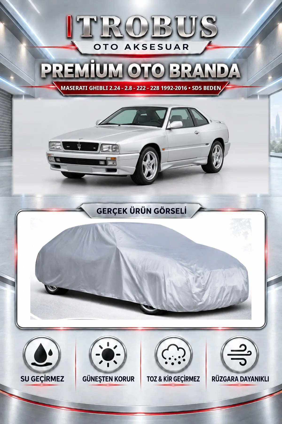 Maserati Ghibli 2.24 - 2.8 - 222 - 228 1992-2016 Uyumlu Premium Oto Branda – SD5 Beden