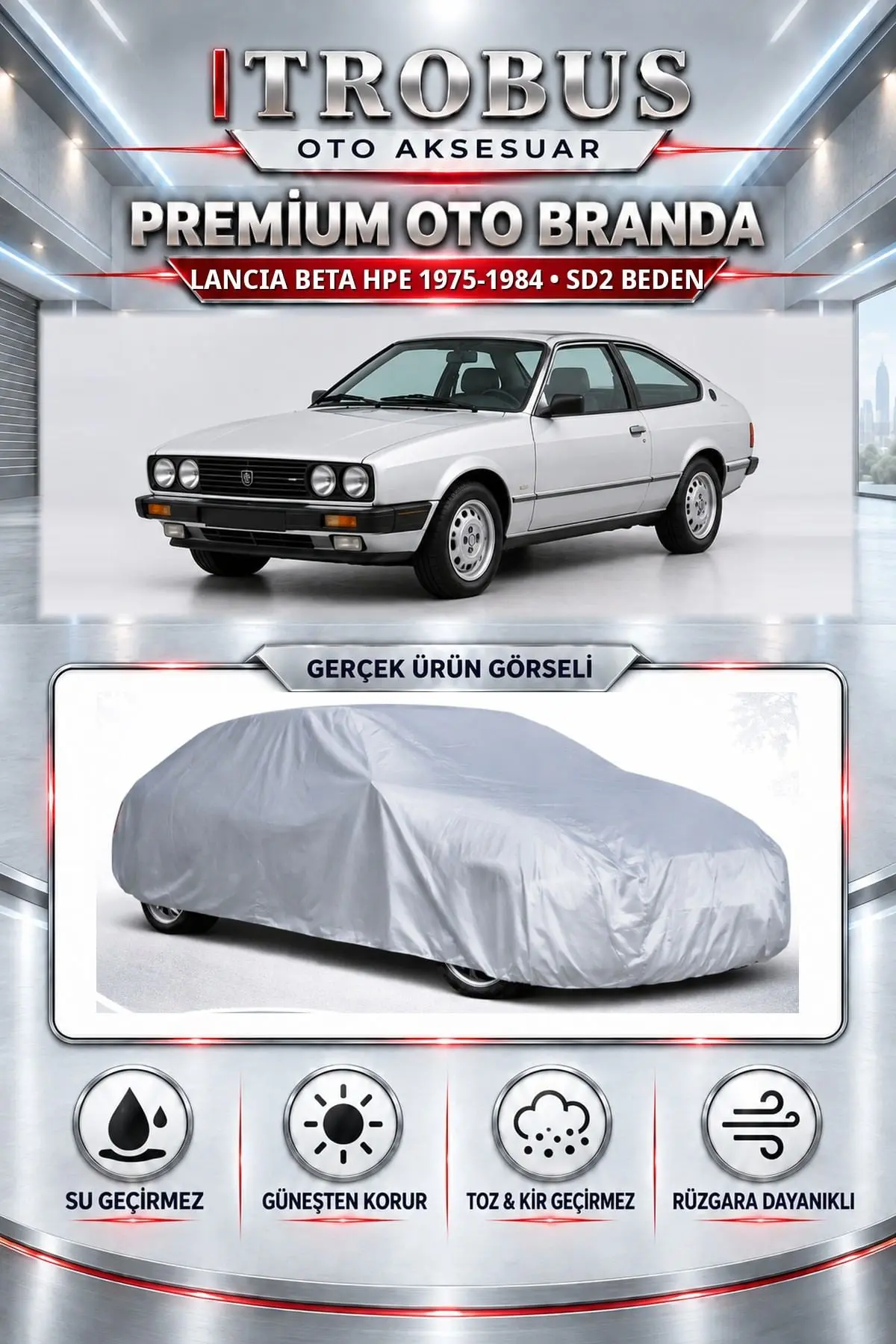 Lancia Beta HPE 1975-1984 Uyumlu Premium Oto Branda – SD2 Beden