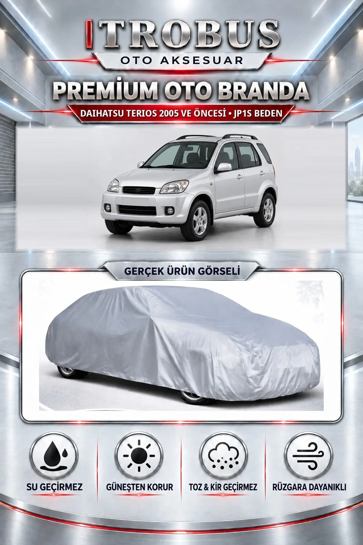 Daihatsu Terios 2005 ve Öncesi Uyumlu Premium Oto Branda – JP1S Beden