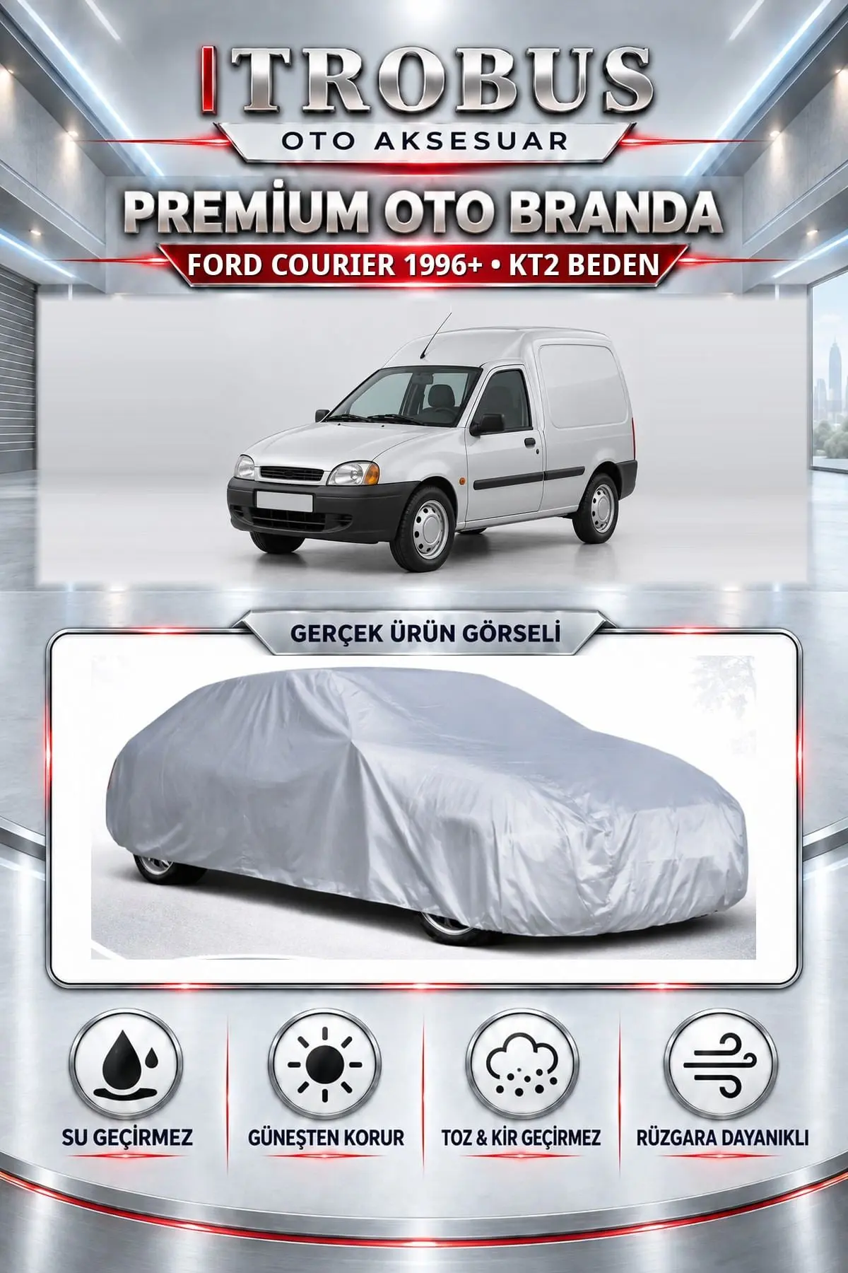 Ford Courier 1996 ve Sonrası Uyumlu Premium Oto Branda – KT2 Beden