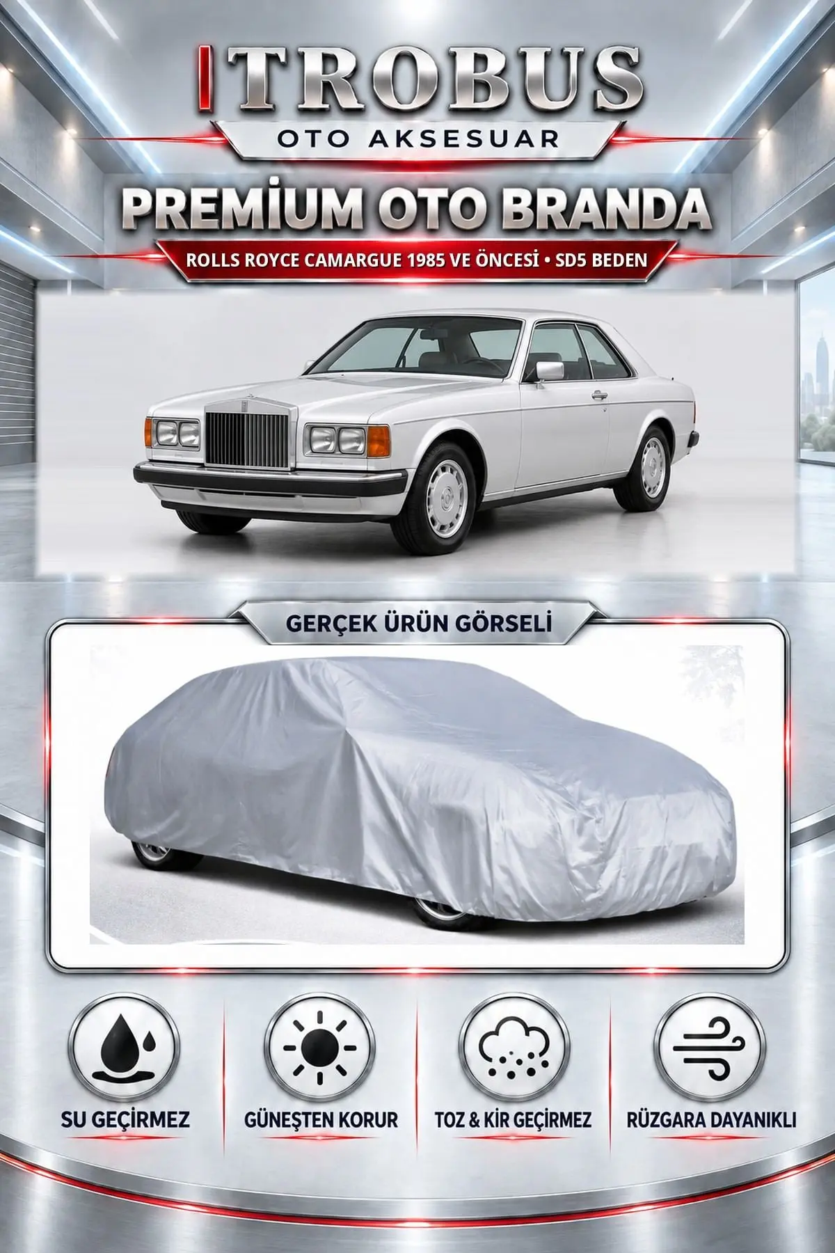 Rolls Royce Camargue 1985 ve Öncesi Uyumlu Premium Oto Branda – SD5 Beden