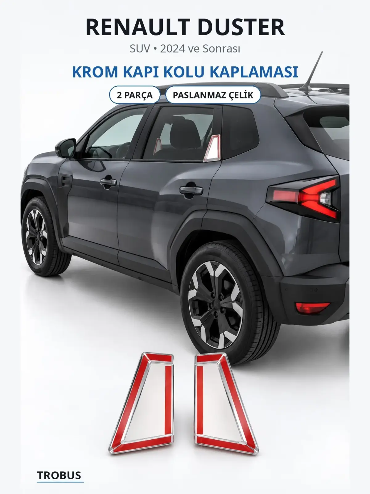 Renault Duster krom kapı kolu kaplaması 1