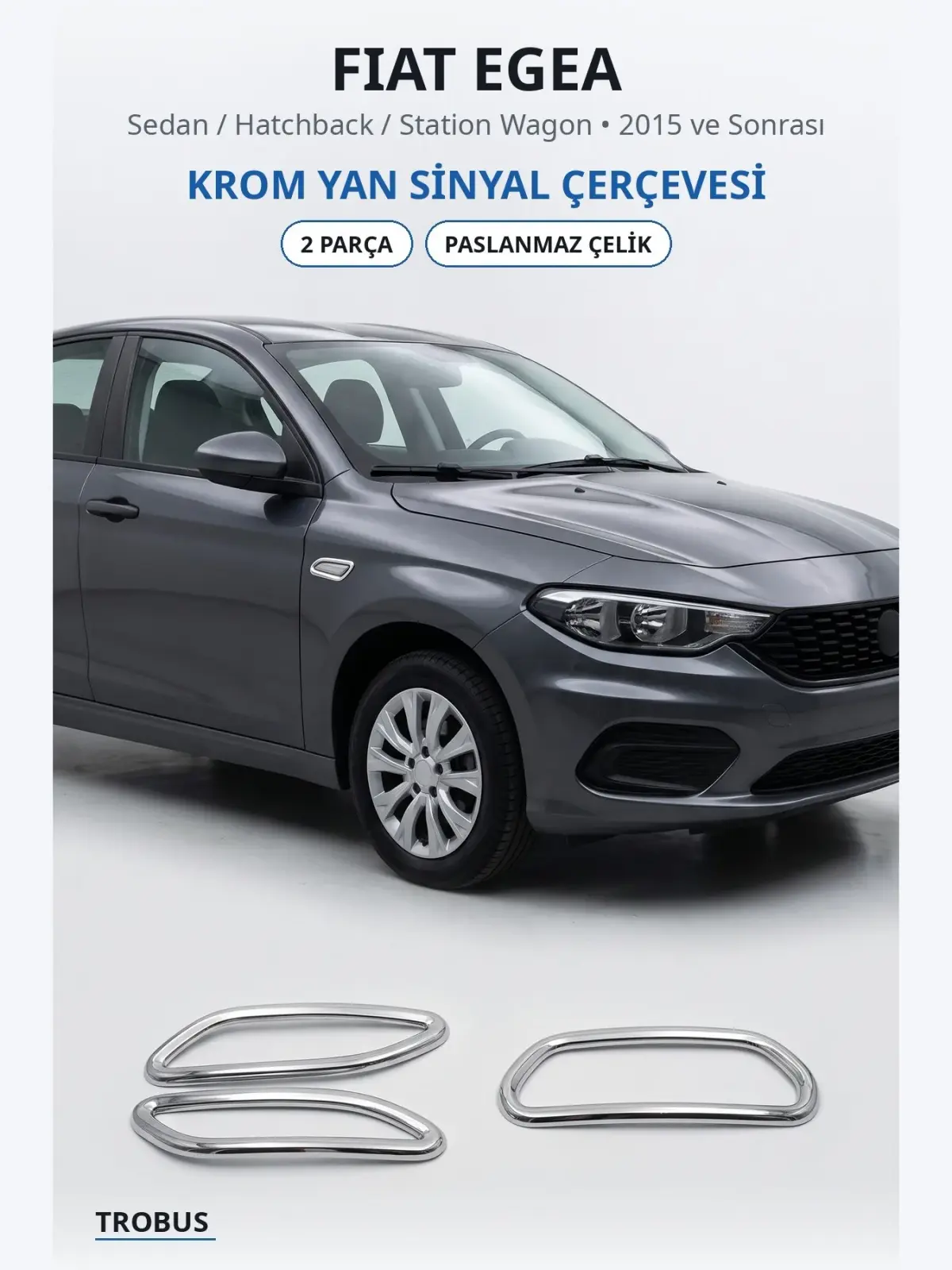 Fiat Egea krom yan sinyal çerçevesi 1